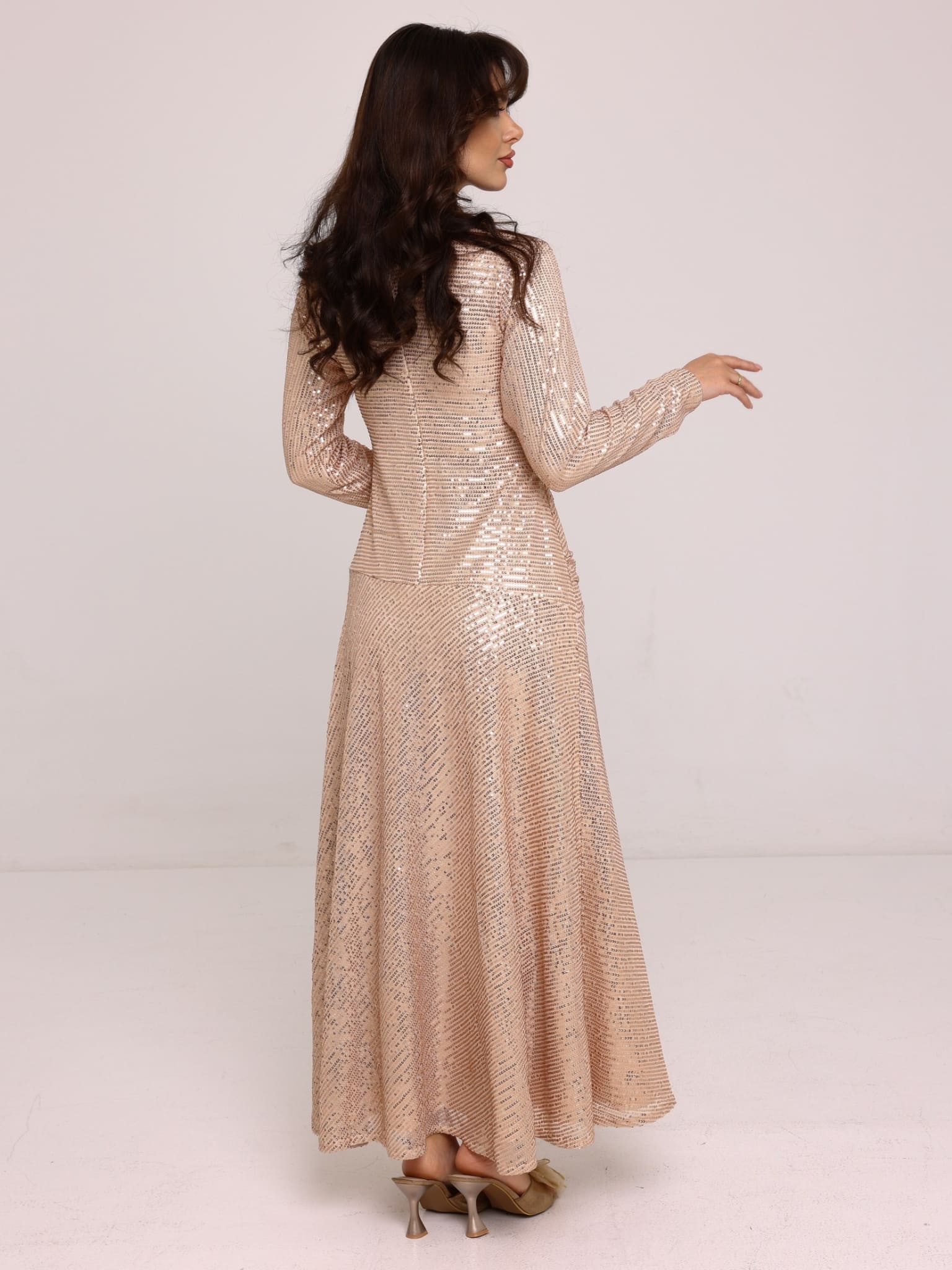 Cascade Golden Sequin Dress - Image 3