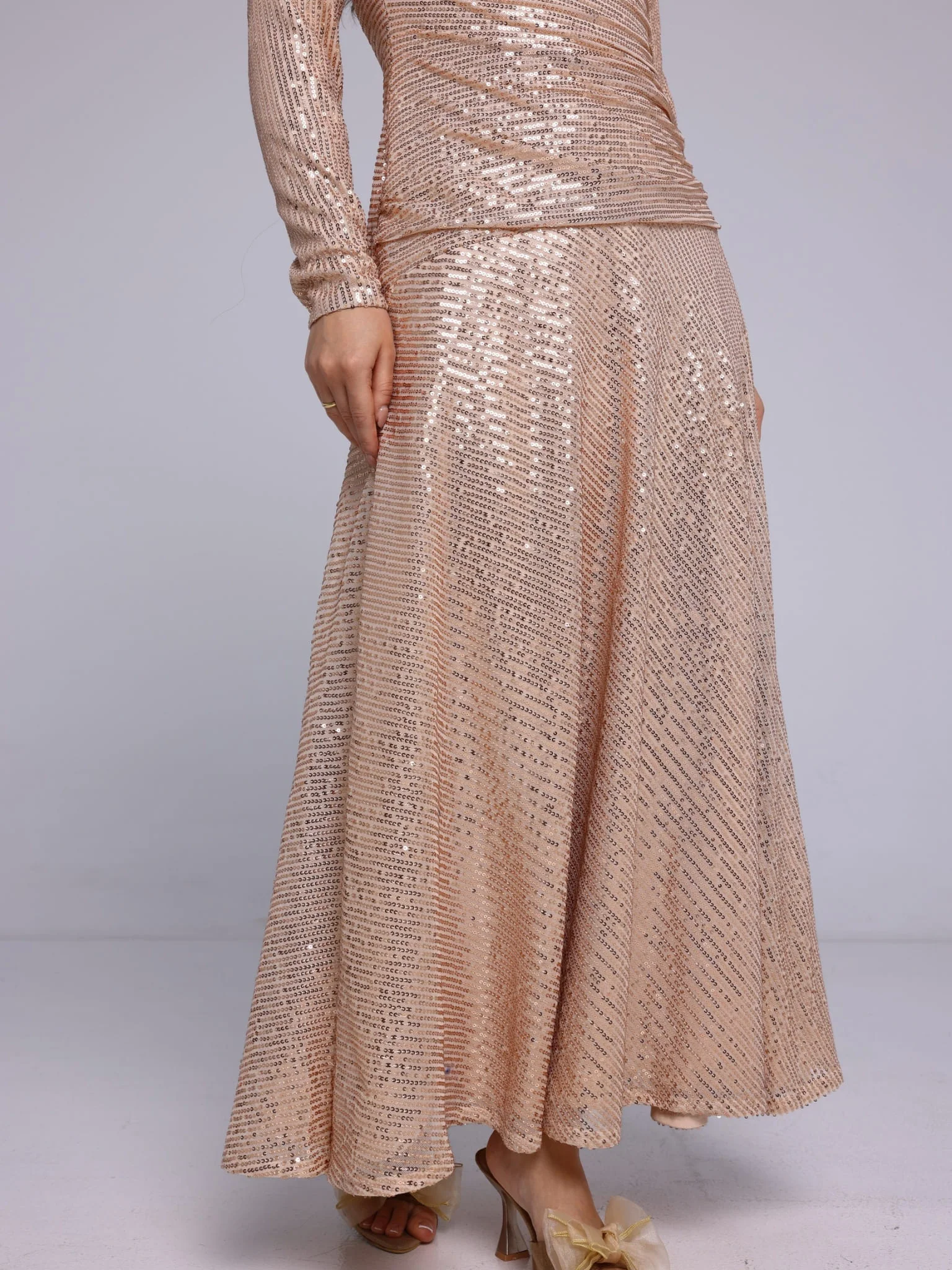 Cascade Golden Sequin Dress - Image 4