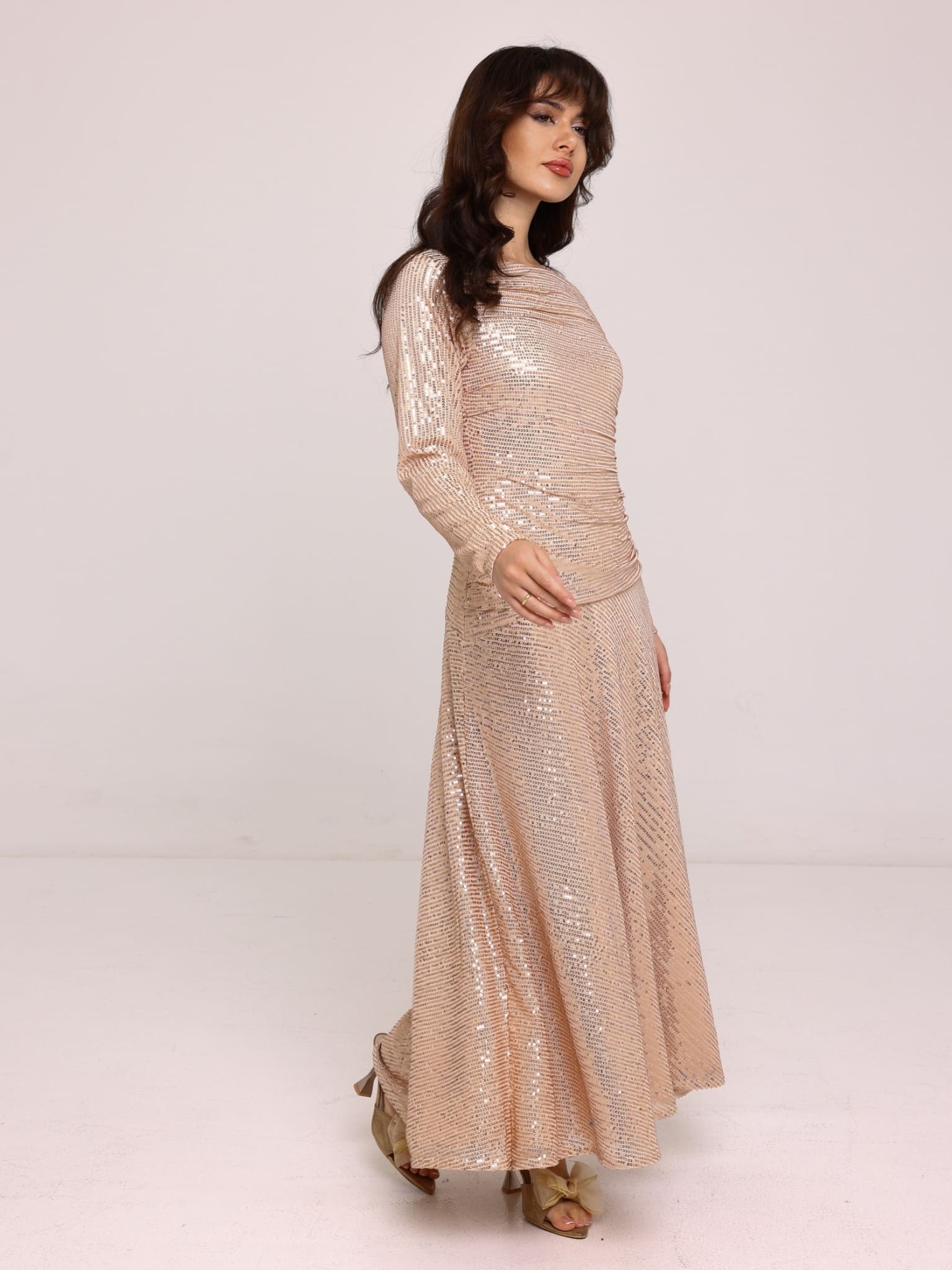 Cascade Golden Sequin Dress - Image 5