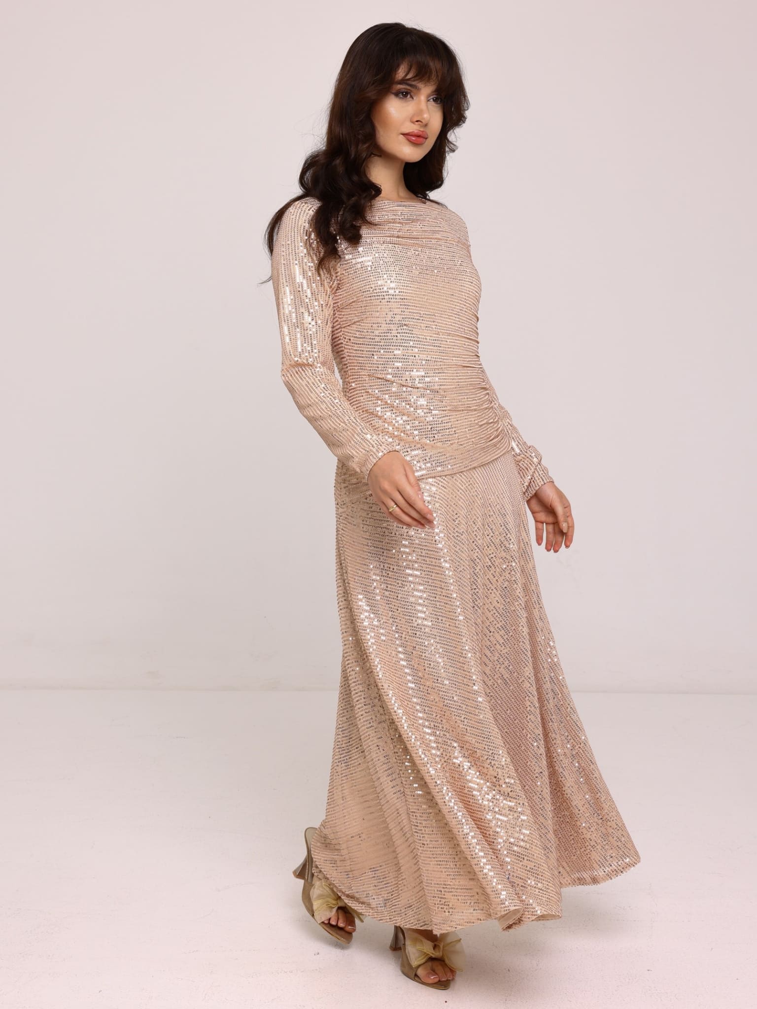 Cascade Golden Sequin Dress - Image 7