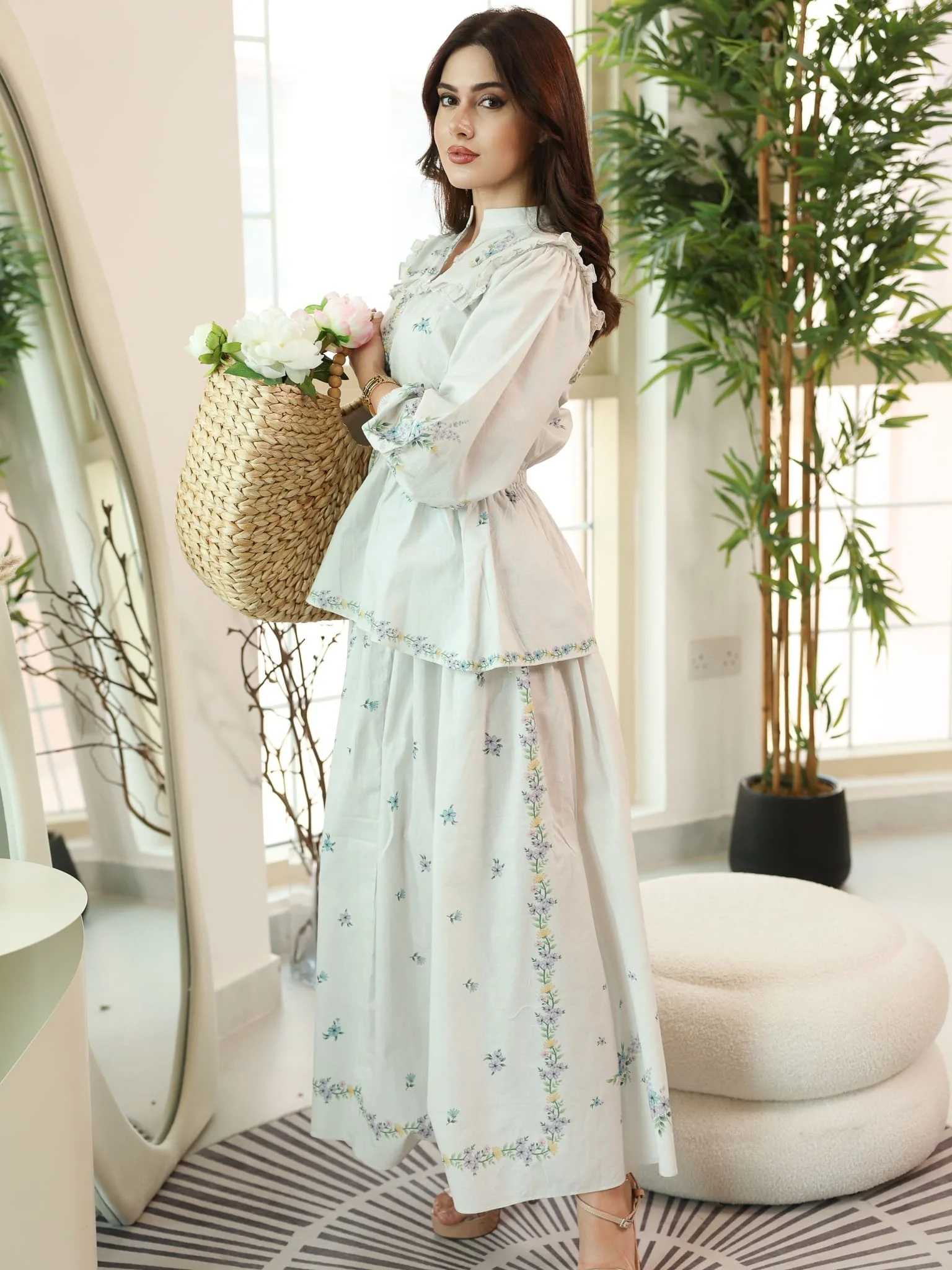 Cecily Printed Skirt And Shirt Set - Image 9