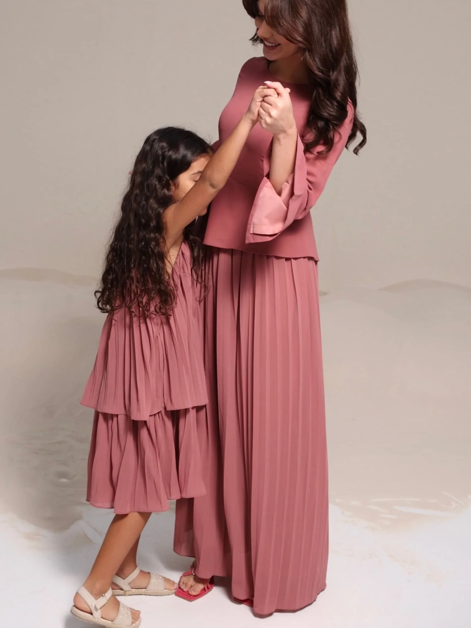 Celestine Pink Pleated Long Dress - Image 8