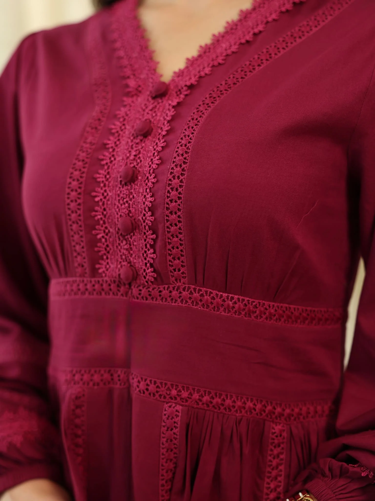 Celosia Plum Lace Long Dress - Image 6
