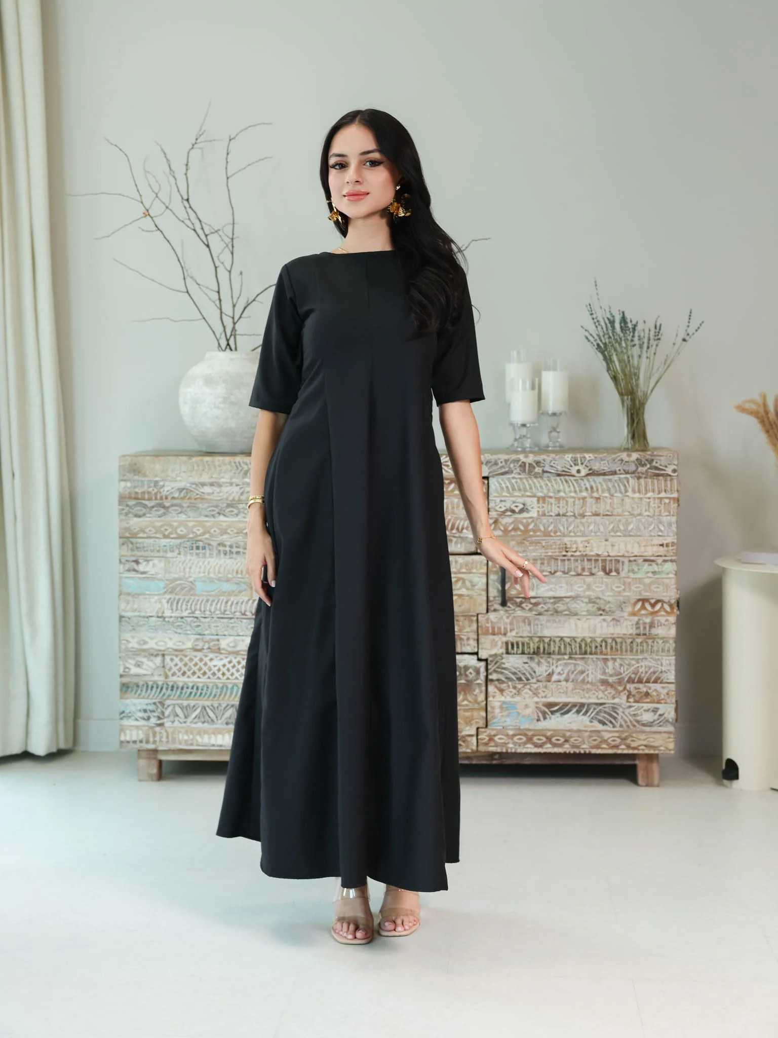 Cigar Panel Black Long Dress - Image 6