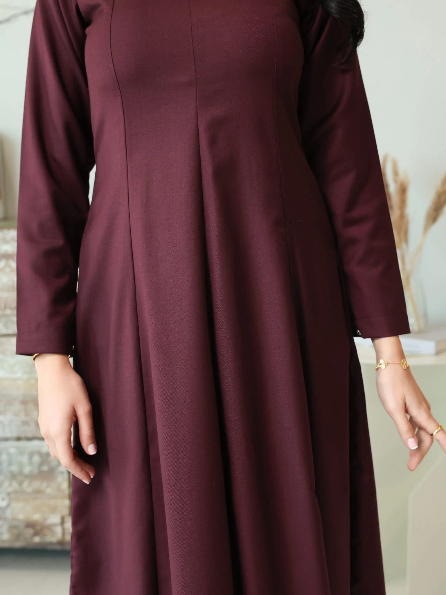Cigar Panel Plum Long Dress - Image 8