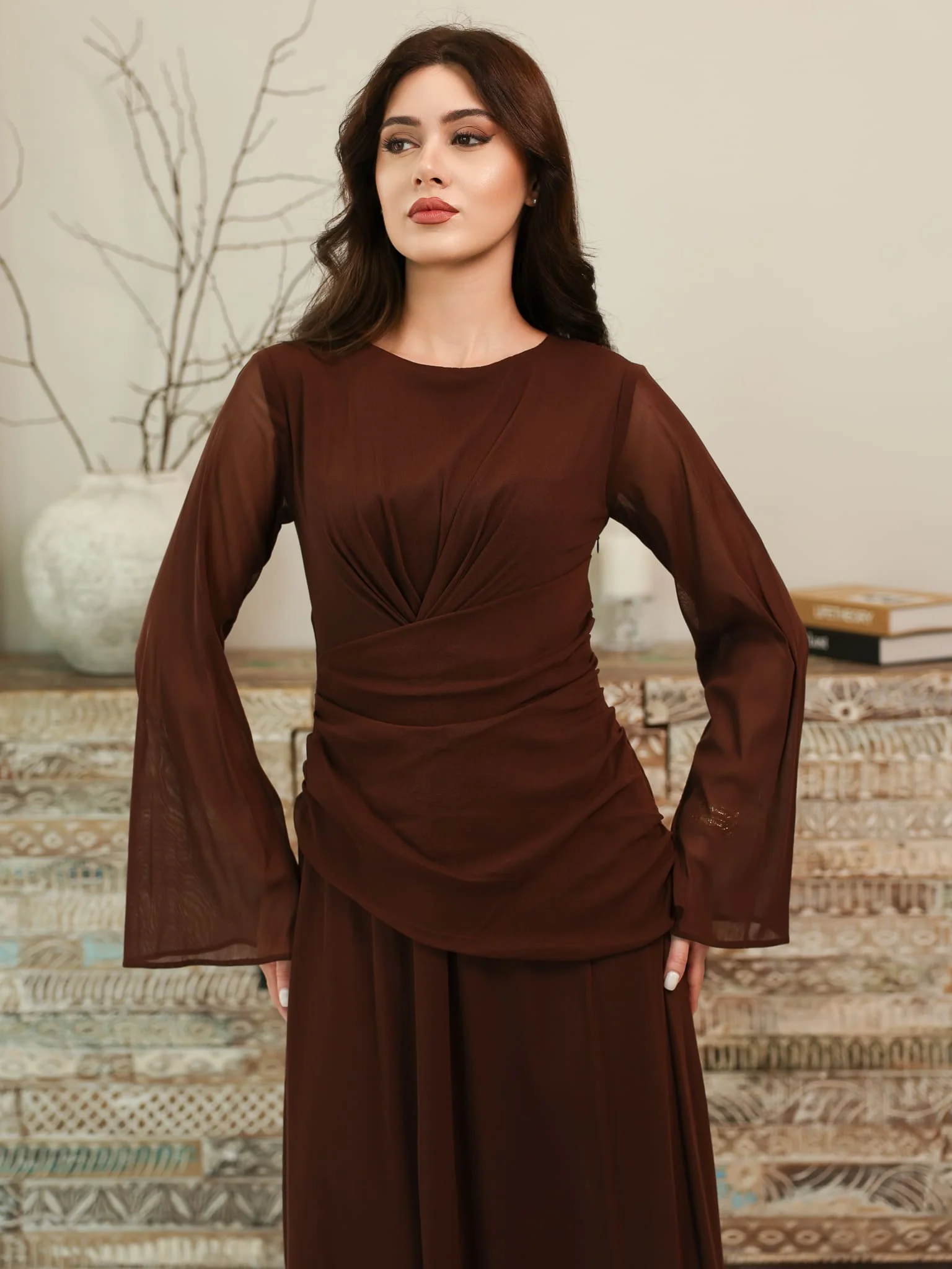 Cocoa Veil Mesh Net Dress - Image 2