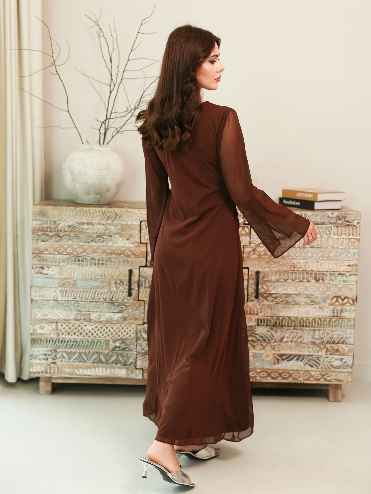 Cocoa Veil Mesh Net Dress - Image 3