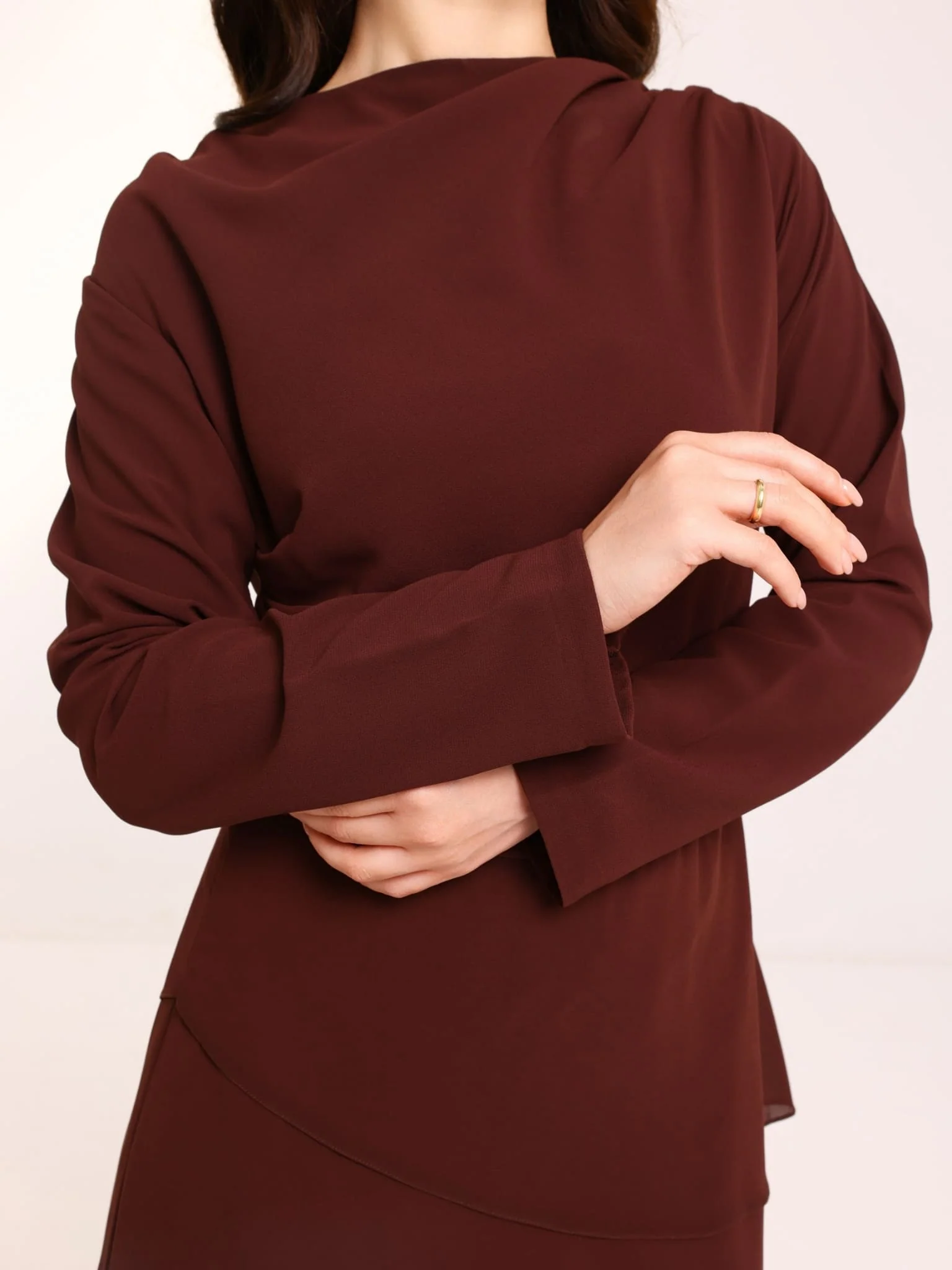 Colette Drape Long Dress - Image 2