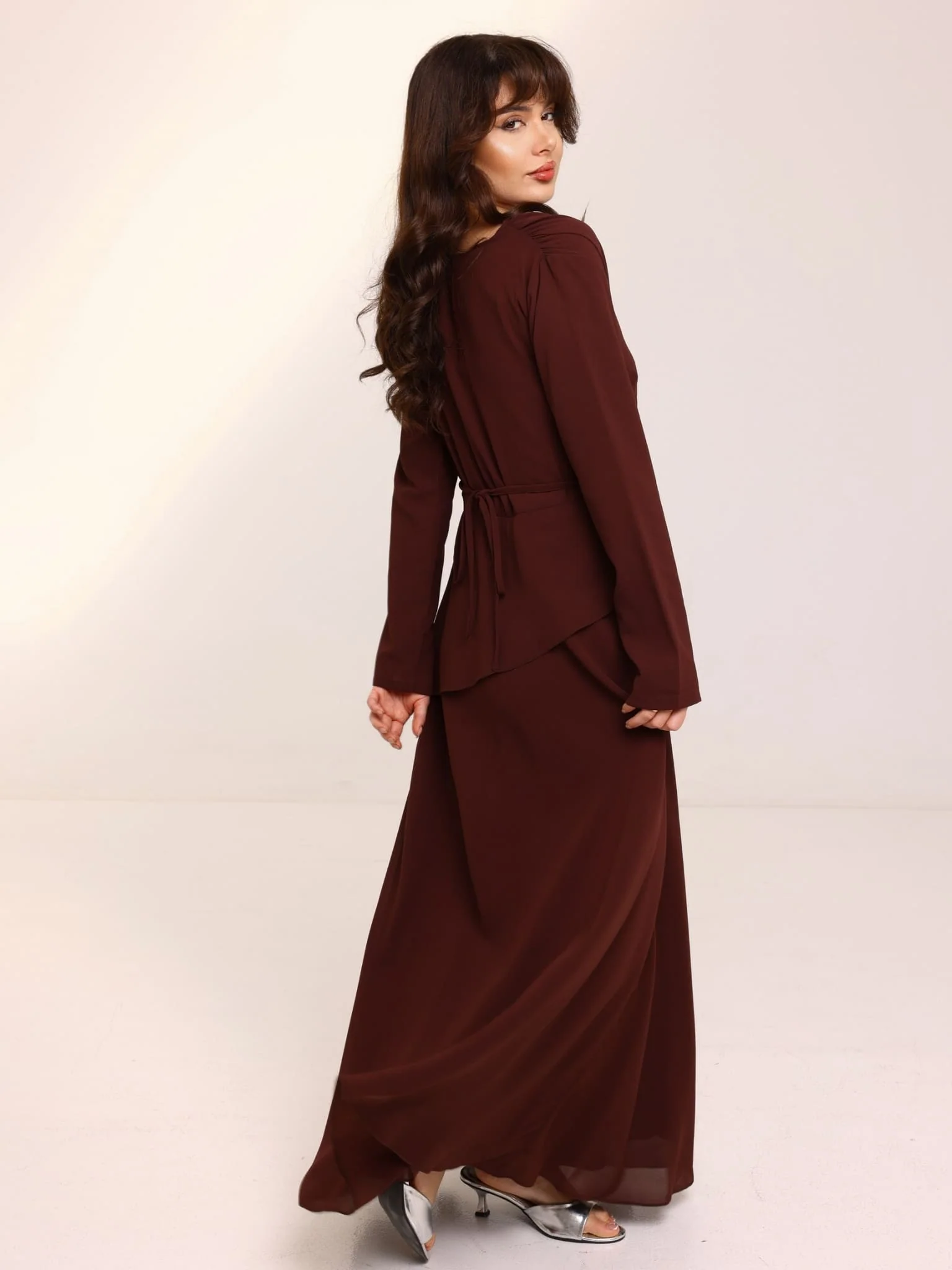 Colette Drape Long Dress - Image 3