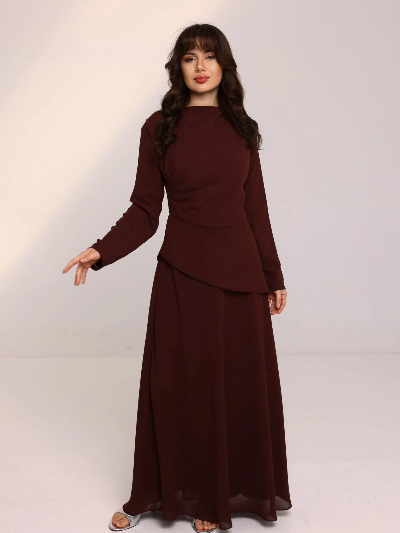 Colette Drape Long Dress - Image 5
