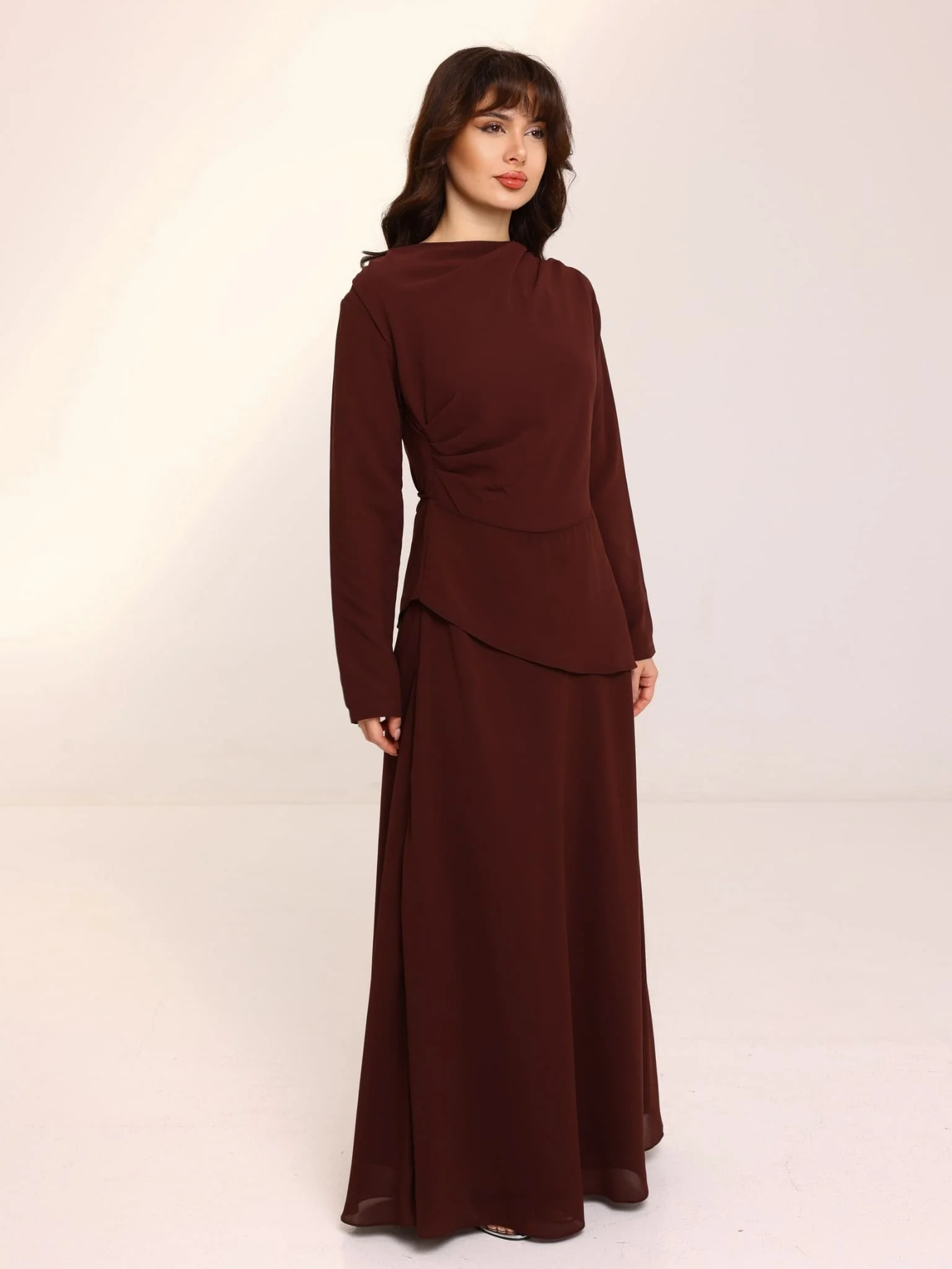 Colette Drape Long Dress - Image 7