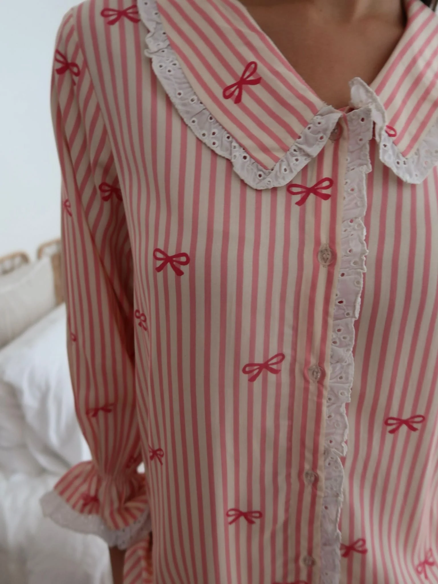 Cushie Bow Lounge Frill Shirt - Image 5
