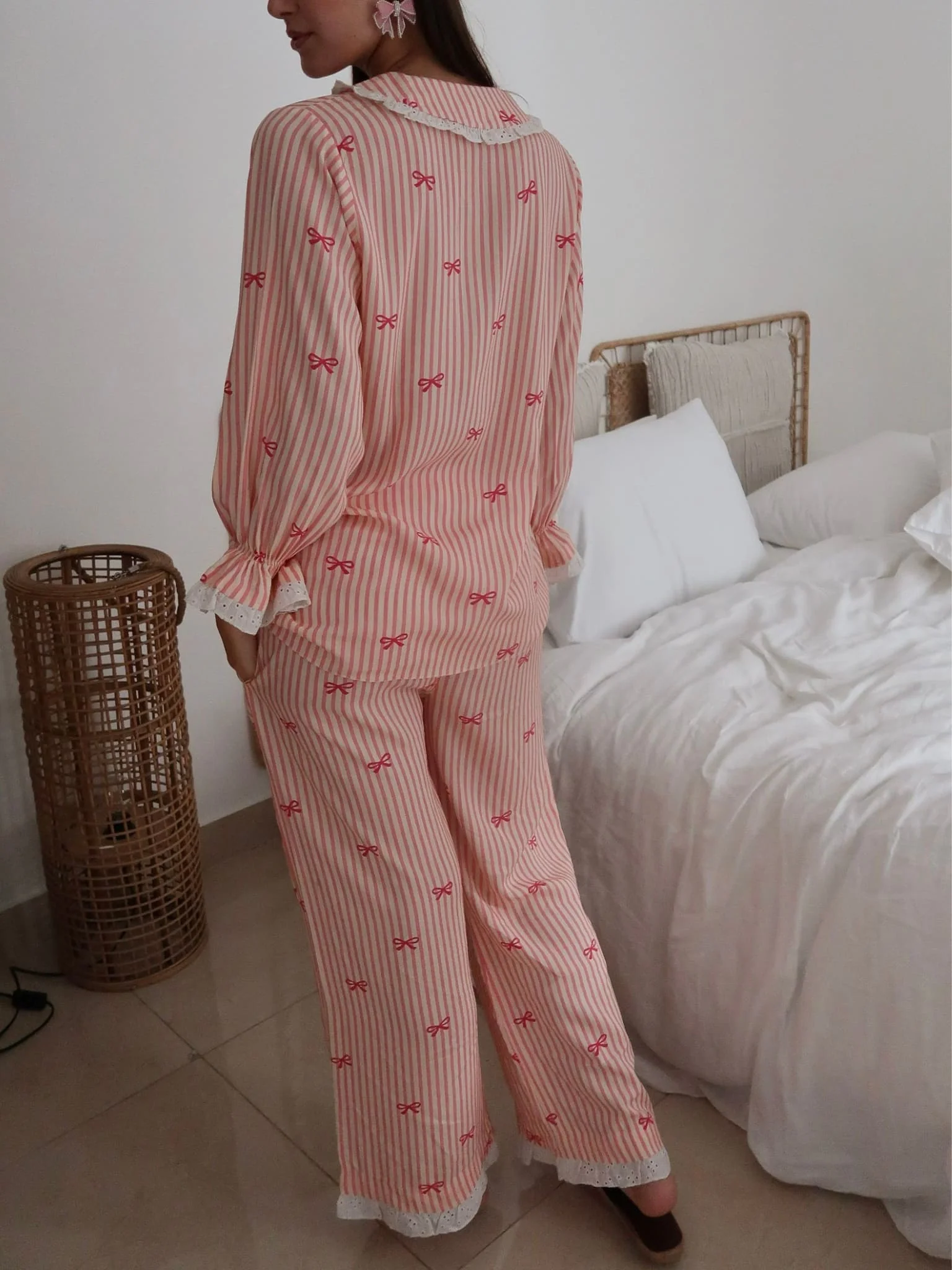 Cushie Bow Lounge Frill Trouser Pants - Image 2