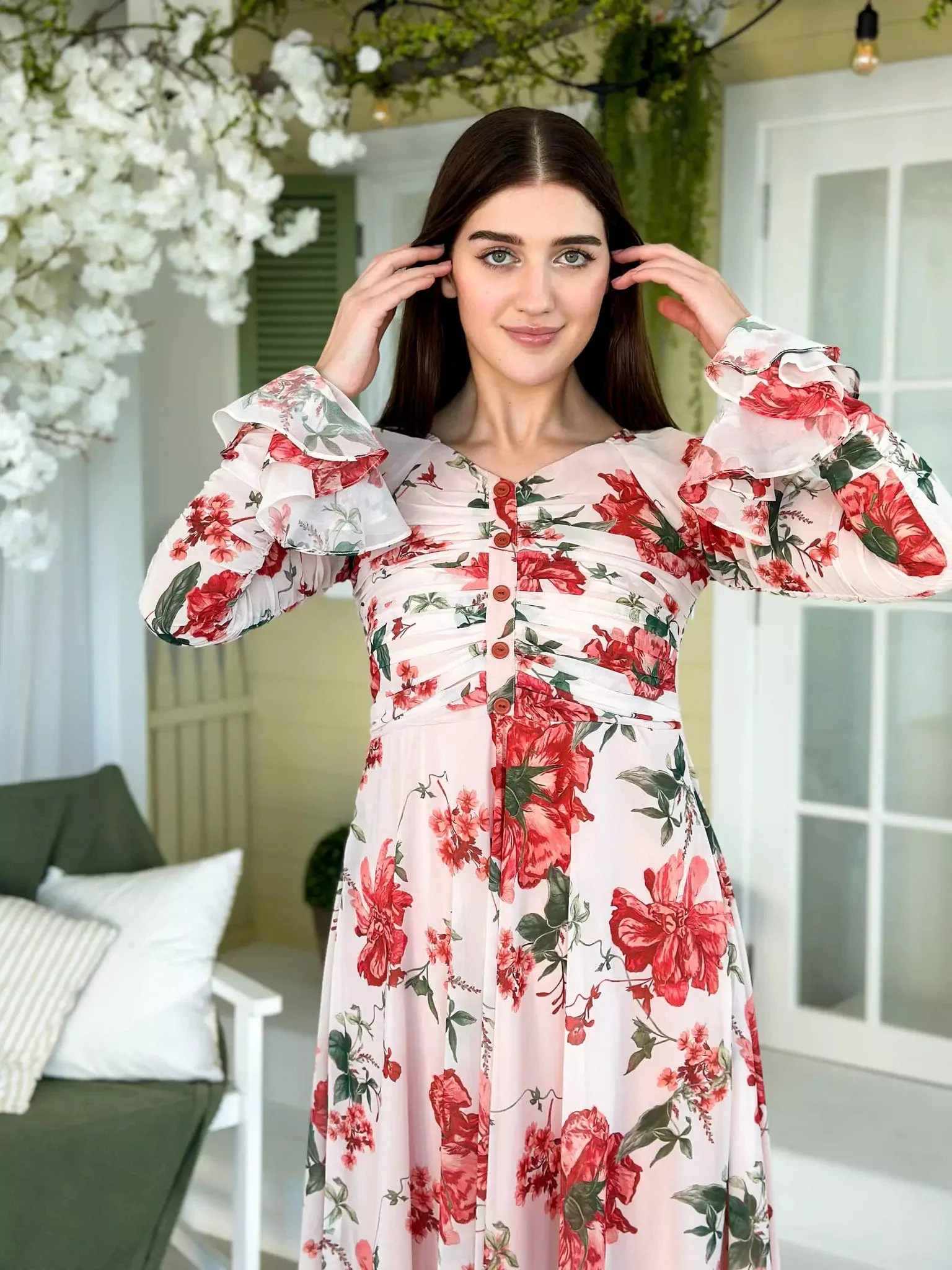 Dahlia Floral Long Dress - Image 12