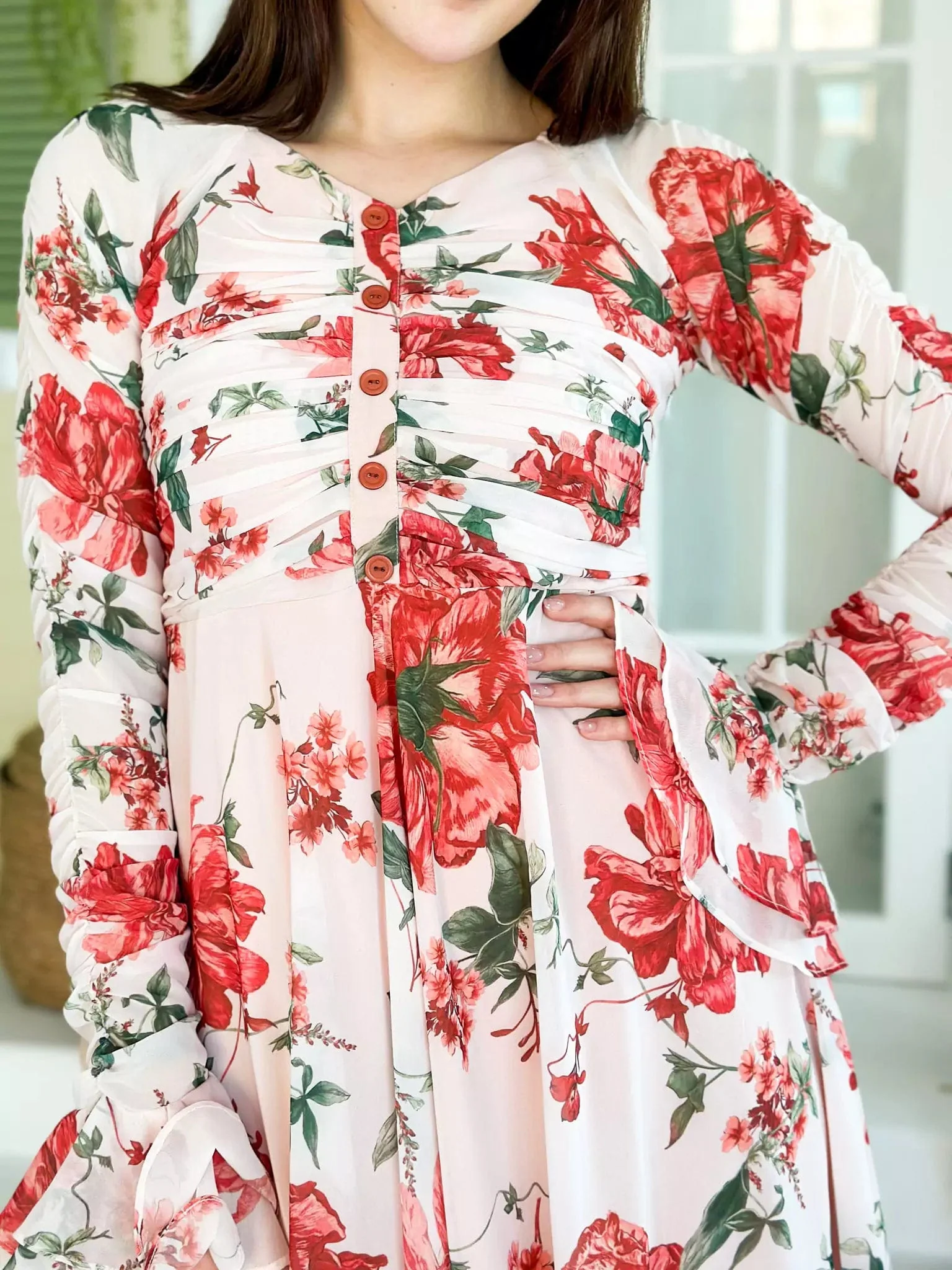 Dahlia Floral Long Dress - Image 2