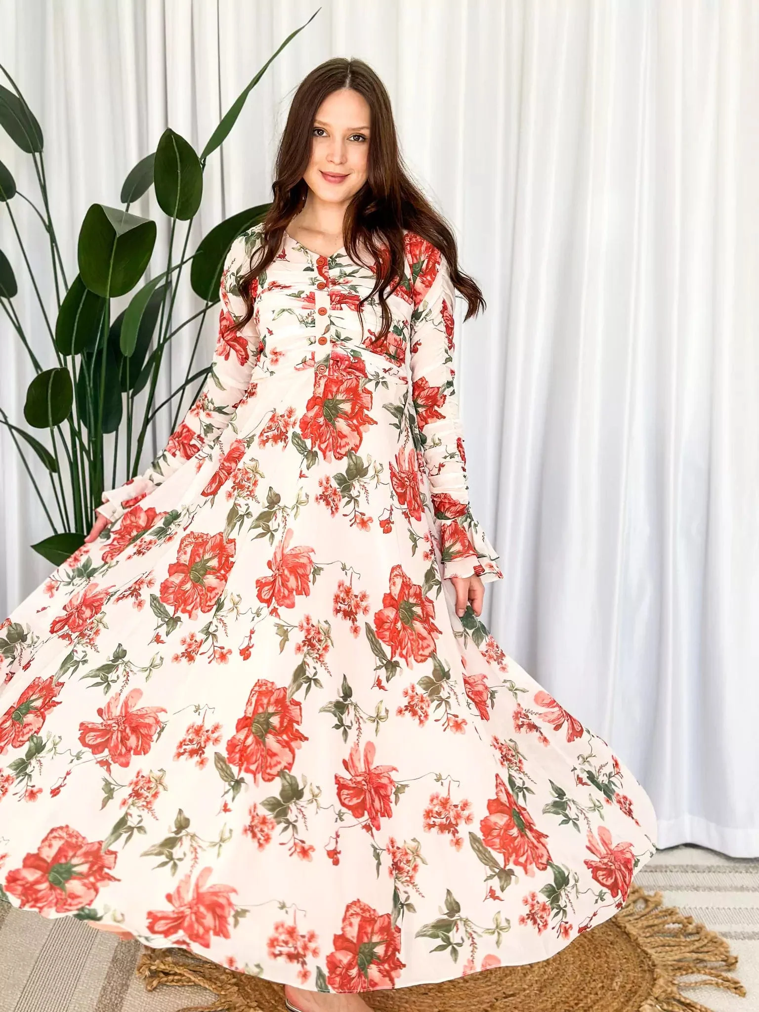 Dahlia Floral Long Dress - Image 3