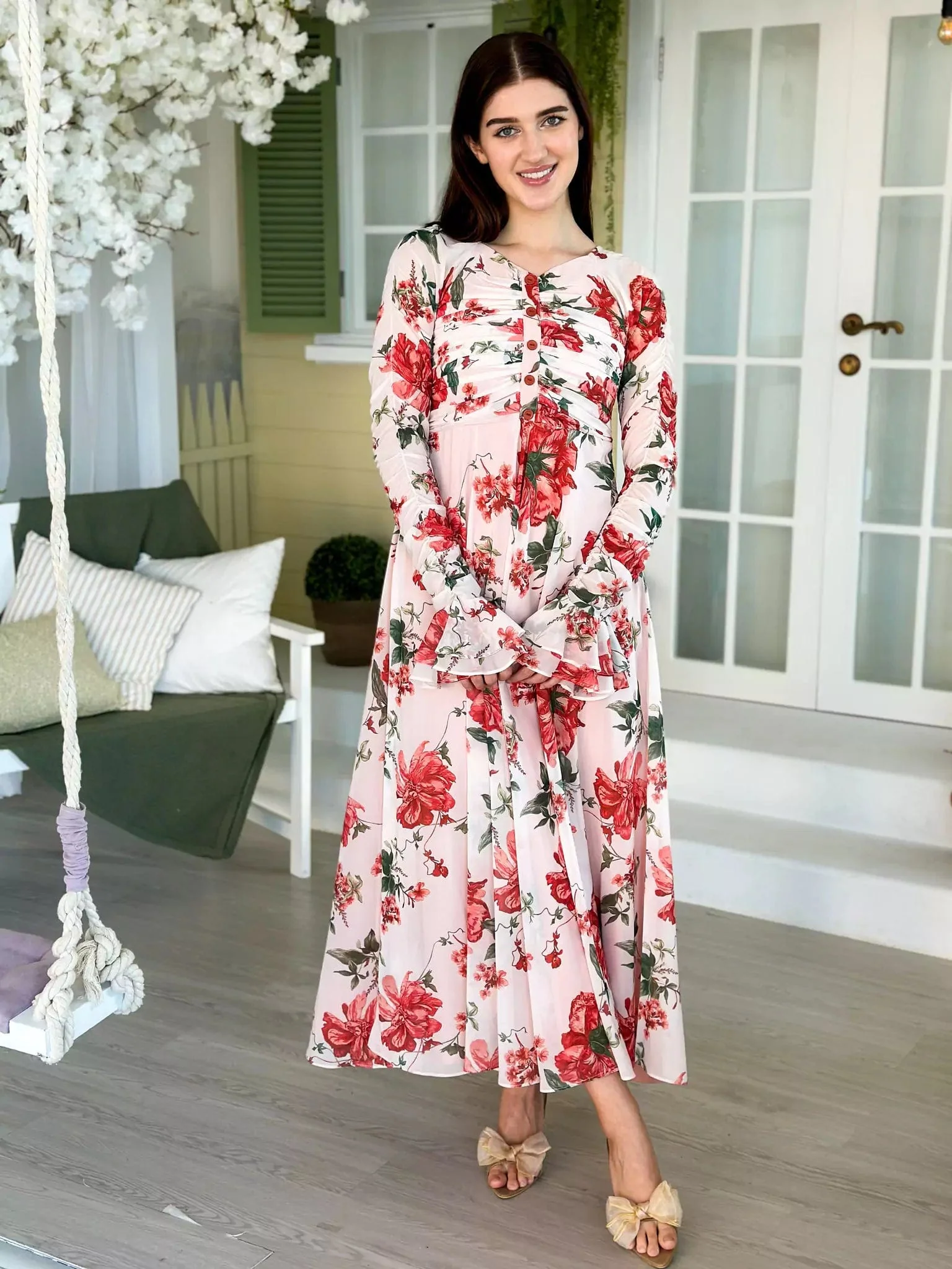 Dahlia Floral Long Dress - Image 8
