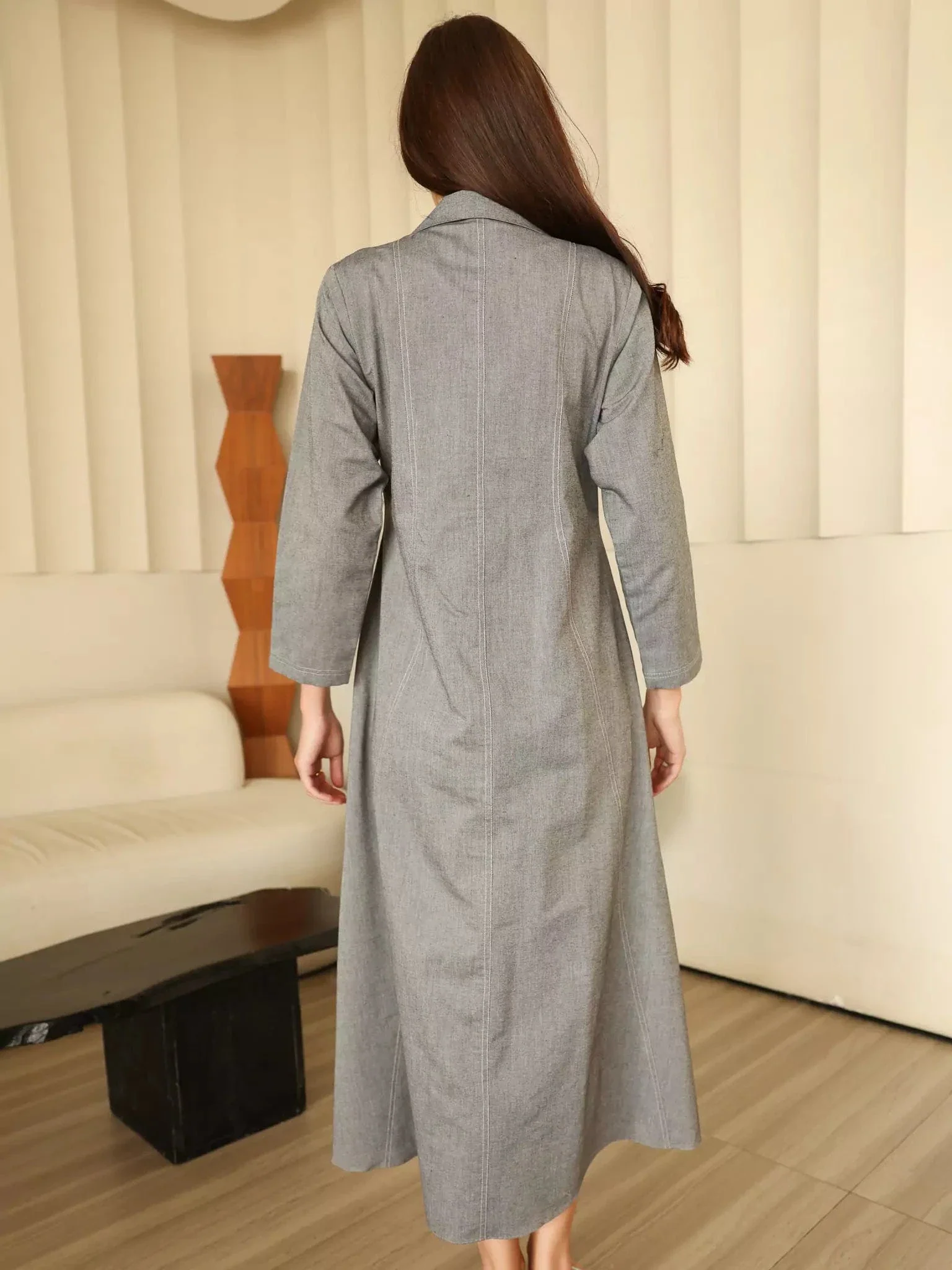 Daks Denim Pleated Dress - Image 3