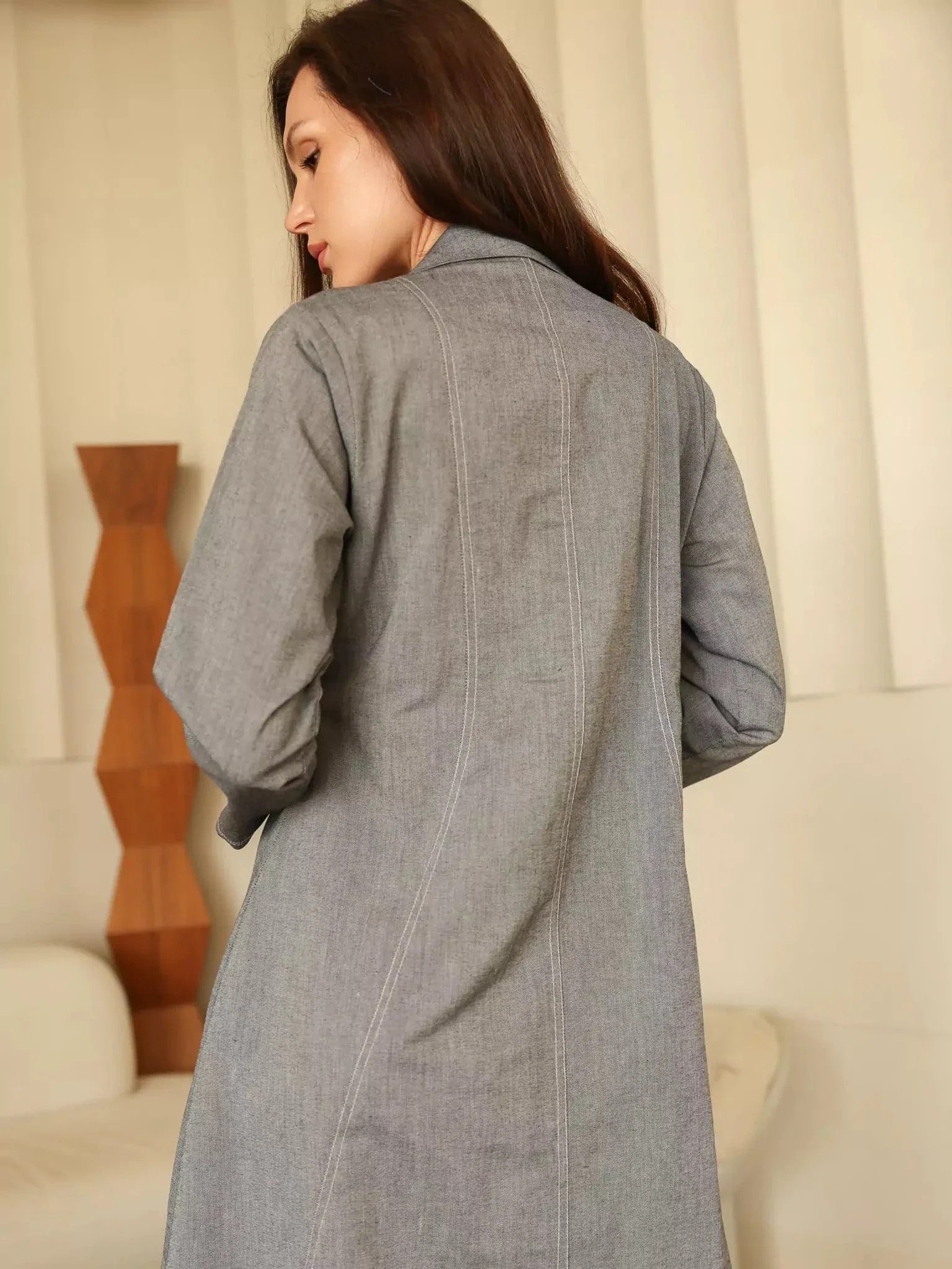 Daks Denim Pleated Dress - Image 6