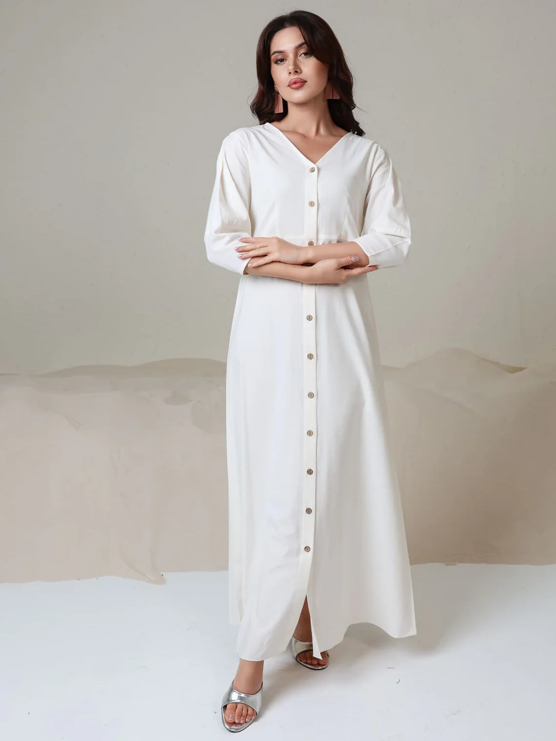 Darcy White Linen Dress - Image 3