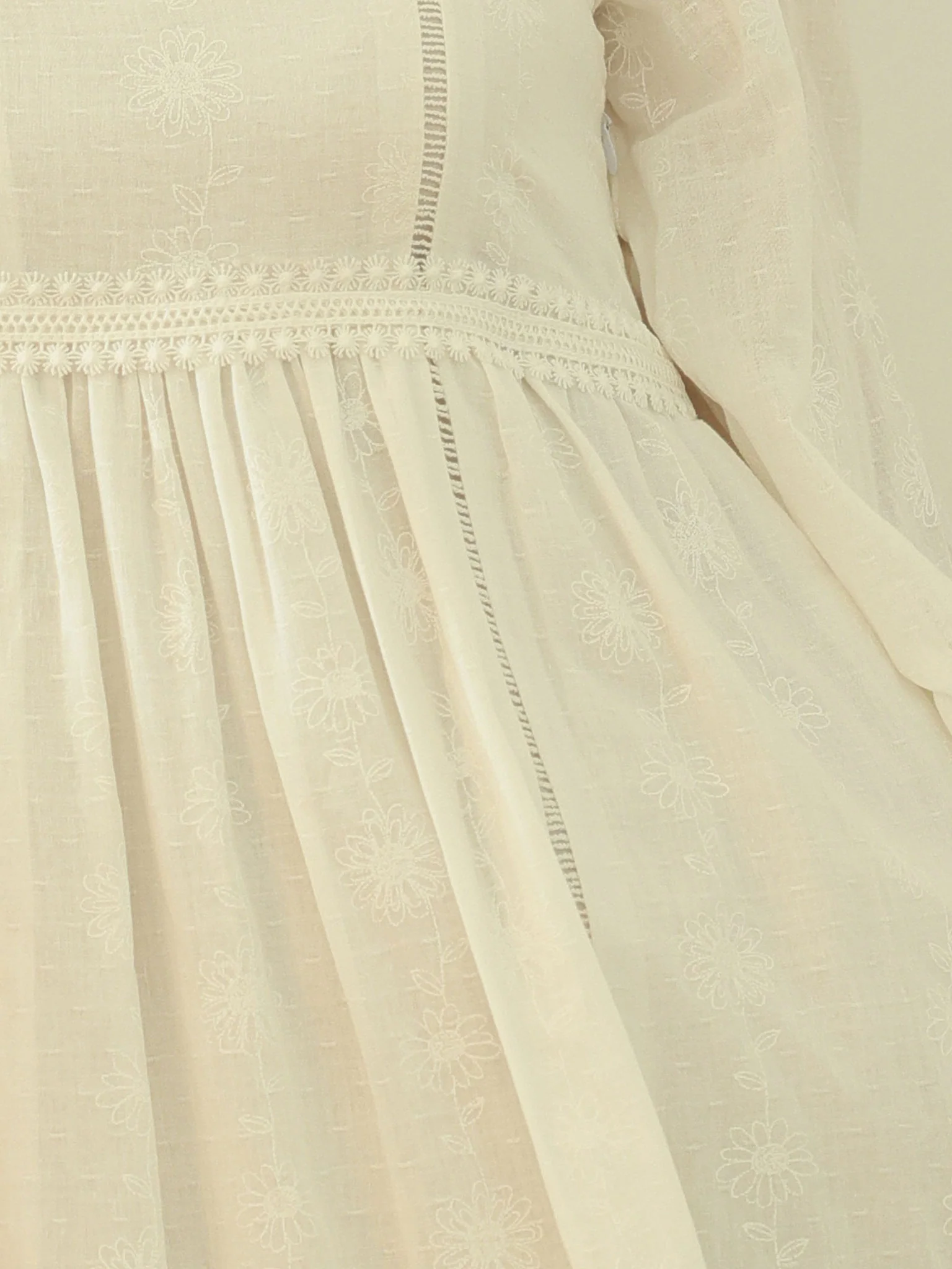 Delilah White Floral Texture Dress - Image 3