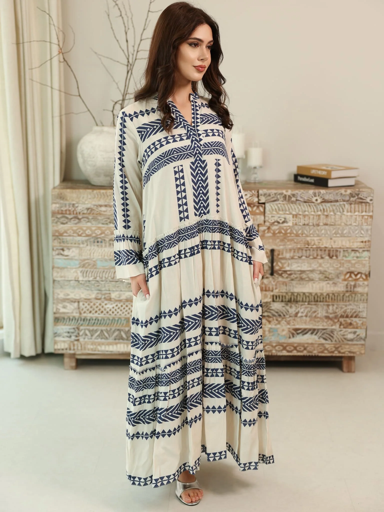 Eden Lines Blue Dress With Pockets - Image 6