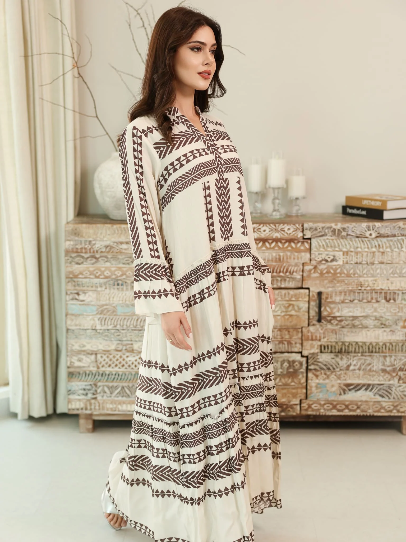 Eden Lines Brown Dress With Pockets - Image 4