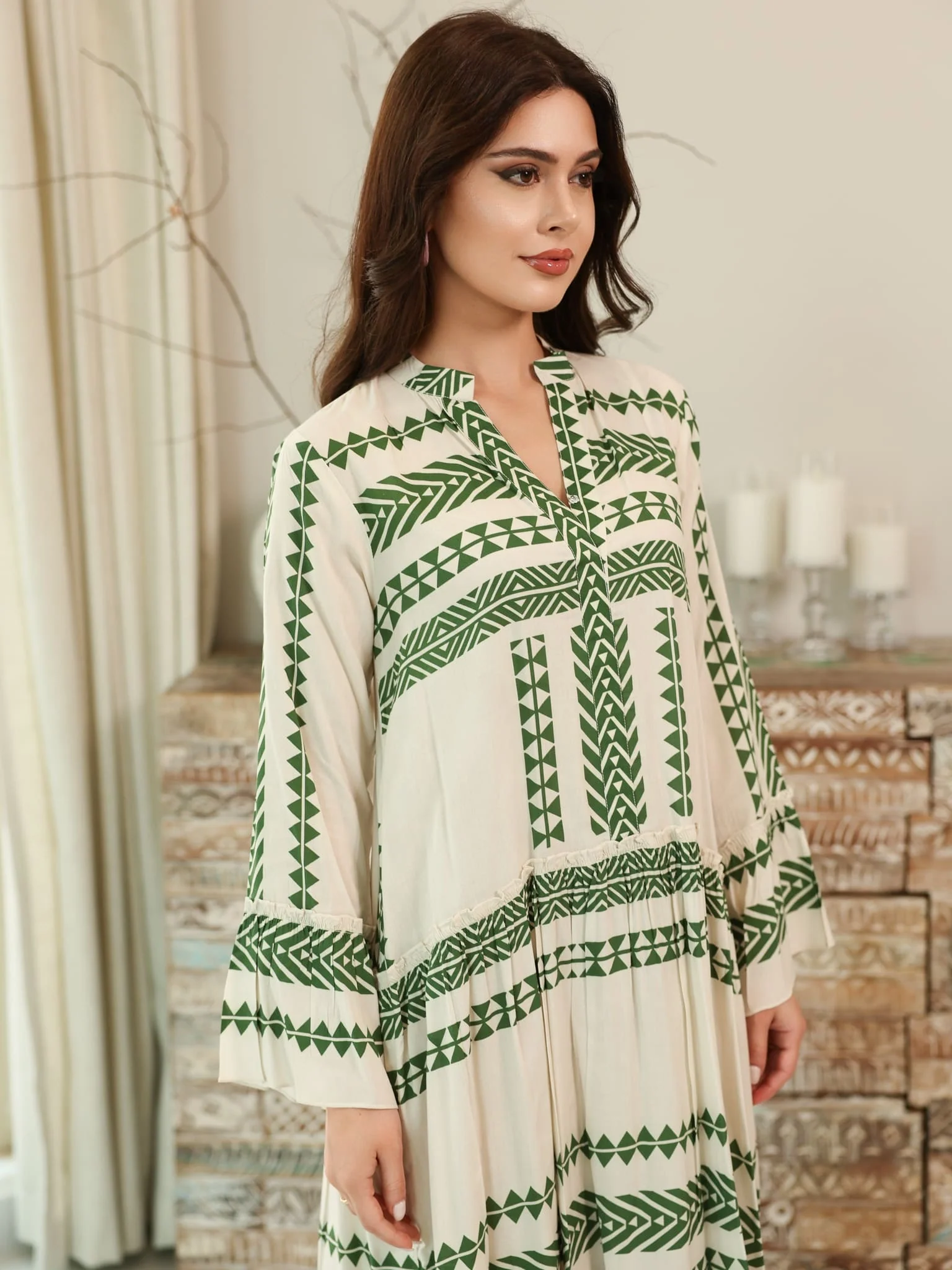 Eden Lines Green Dress With Pockets - Image 2