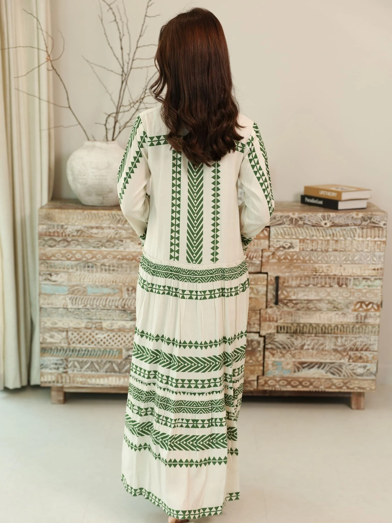 Eden Lines Green Dress With Pockets - Image 3