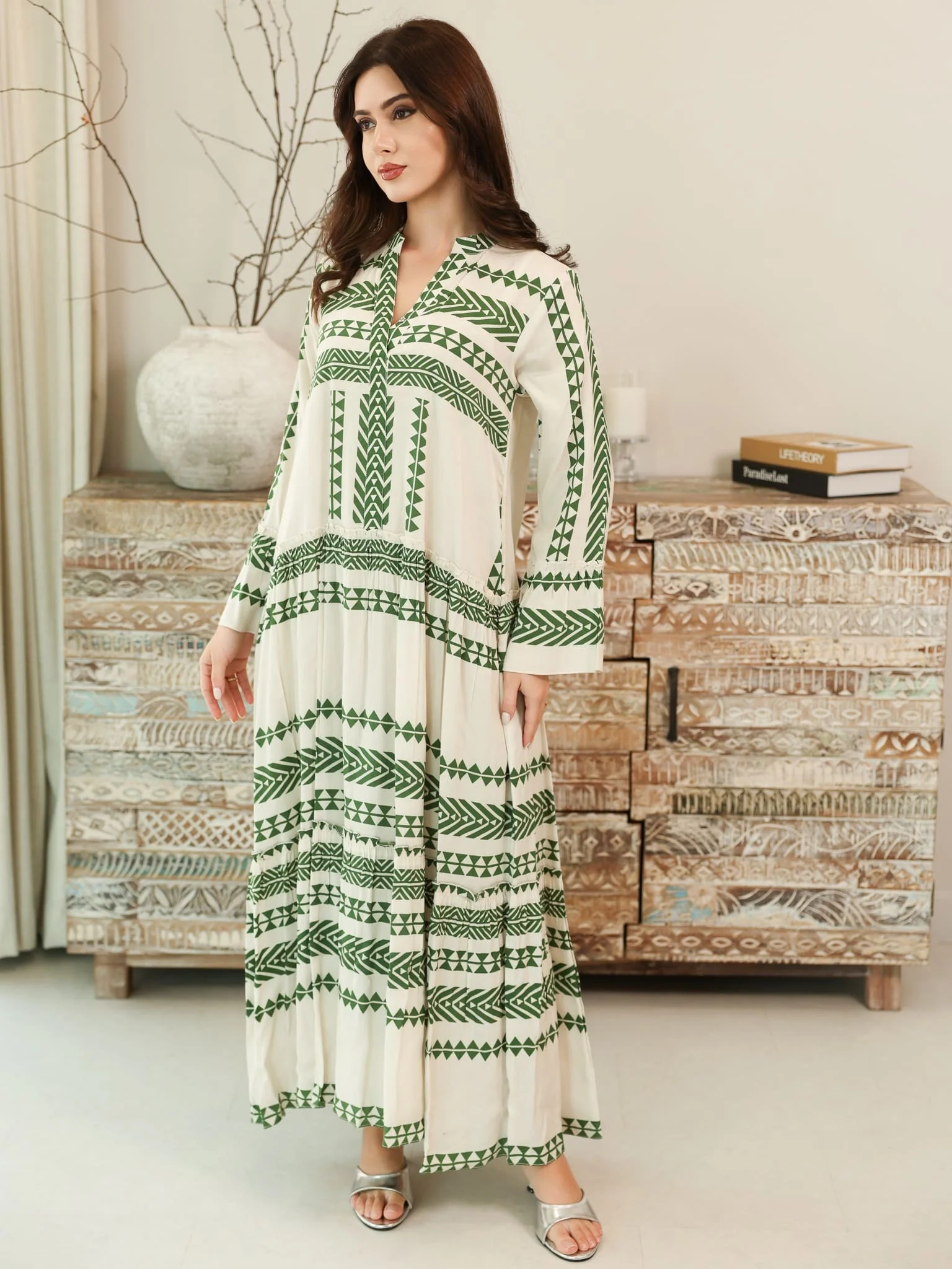Eden Lines Green Dress With Pockets - Image 4