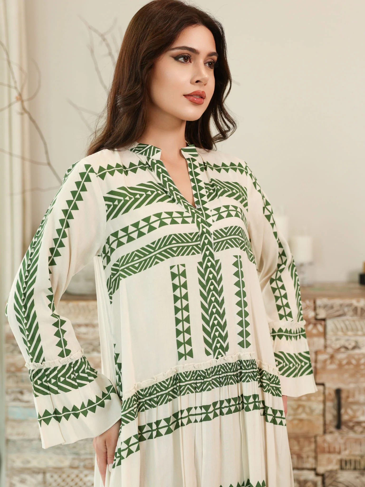 Eden Lines Green Dress With Pockets - Image 6