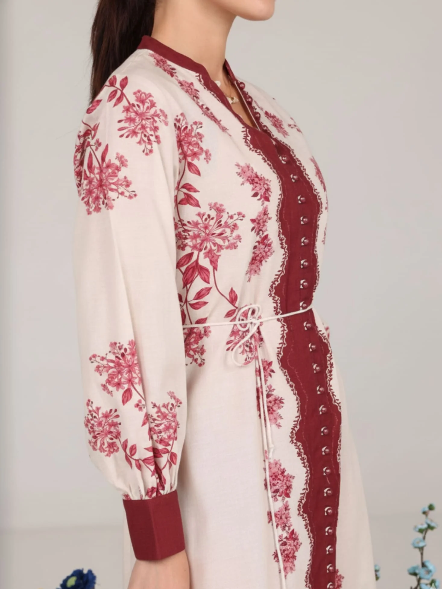 Eiraleaf Maroon Long Dress - Image 5