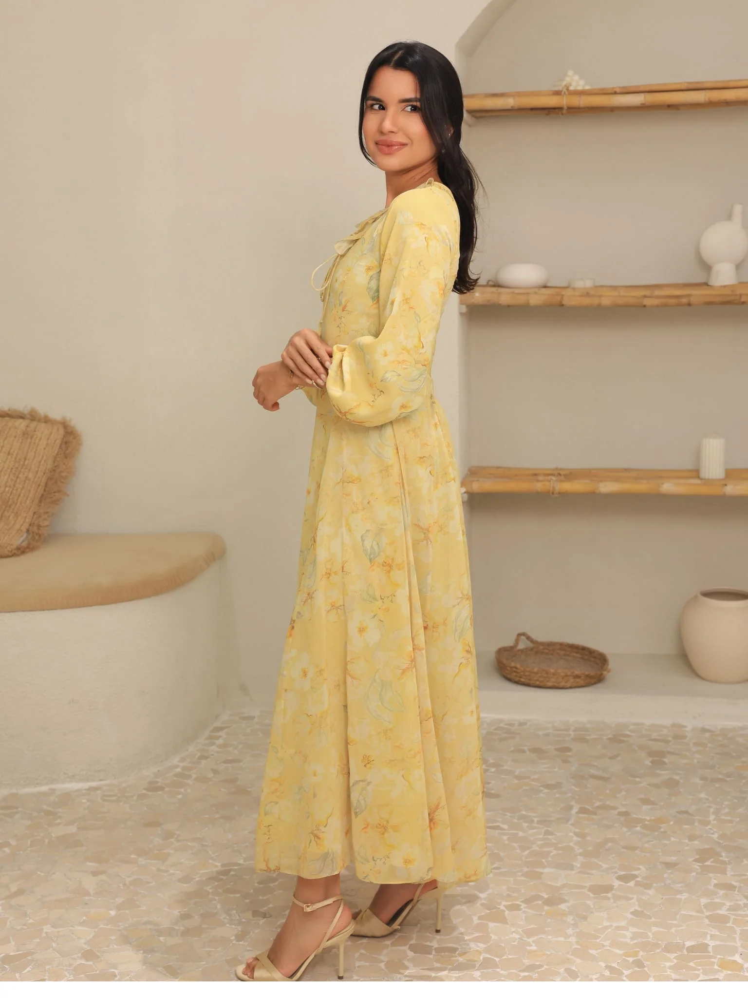 Elaine Butter Floral Panel Dress - Image 3