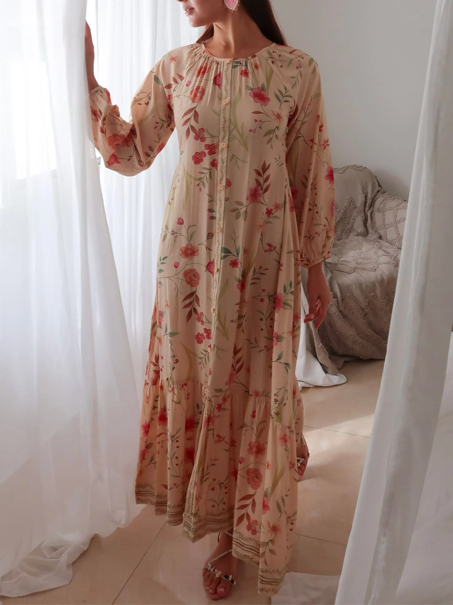 Elio Printed Summer Long Dress