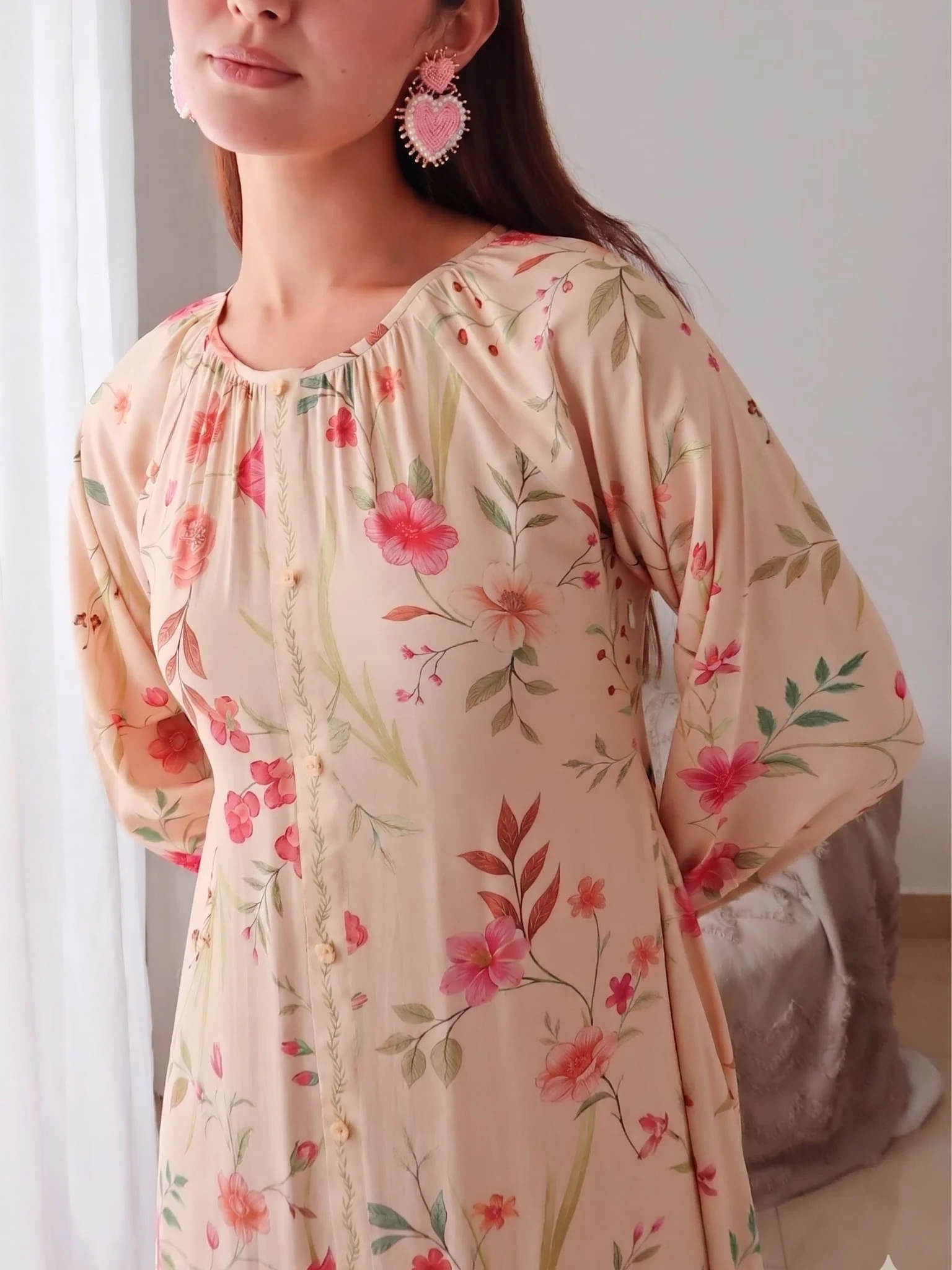 Elio Printed Summer Long Dress - Image 4