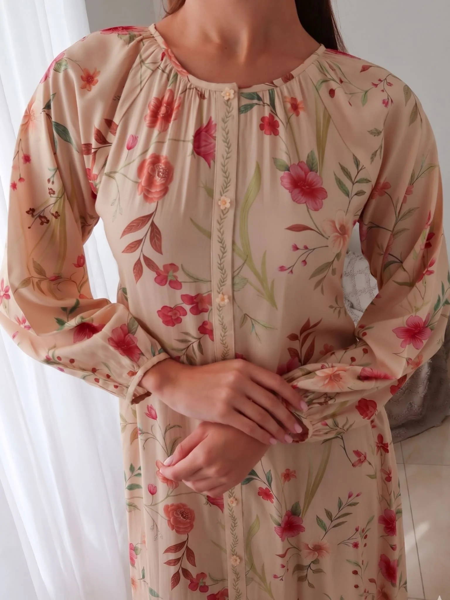 Elio Printed Summer Long Dress - Image 5