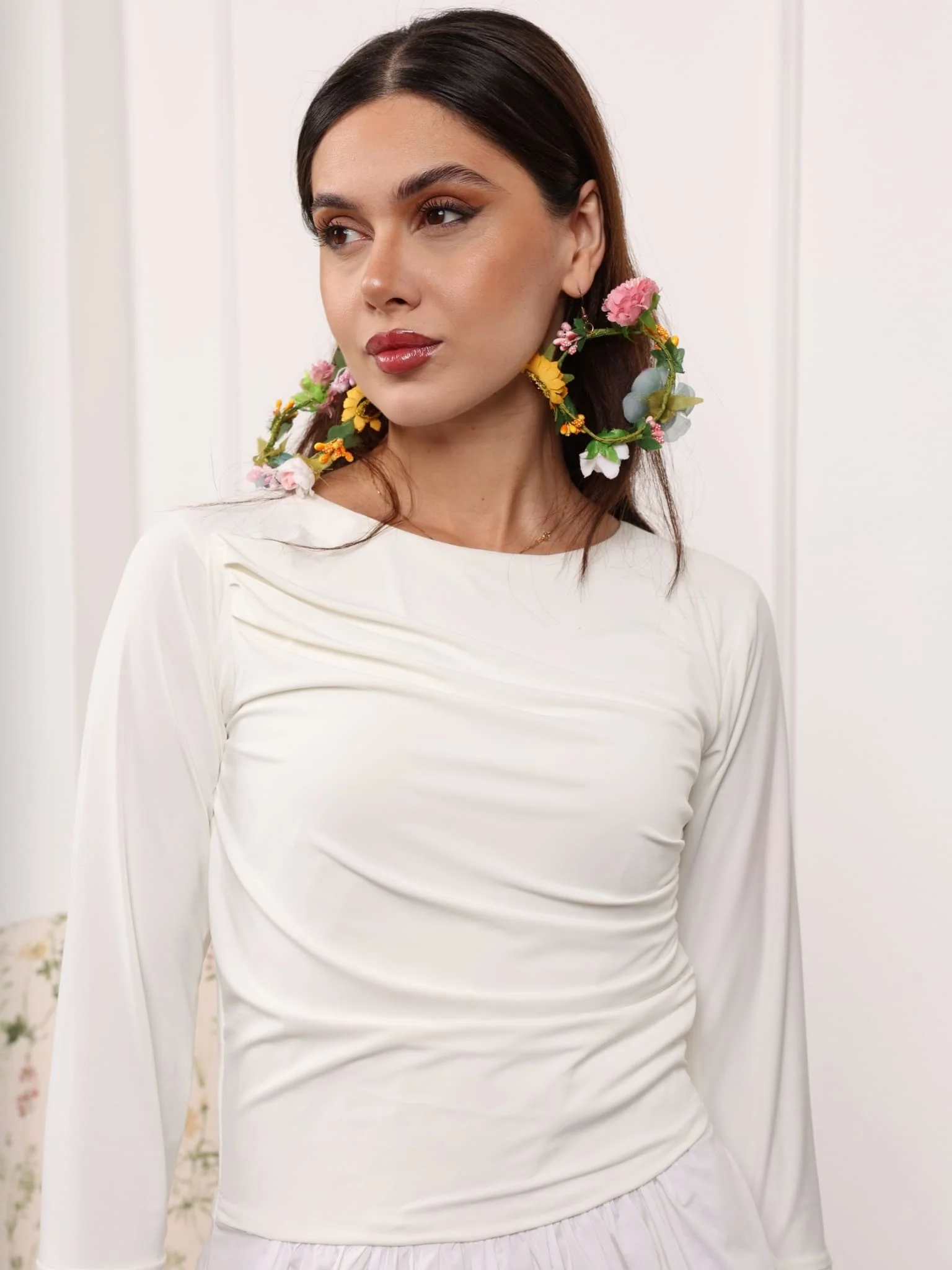 Eliza White Cotton Jersey Dress - Image 7
