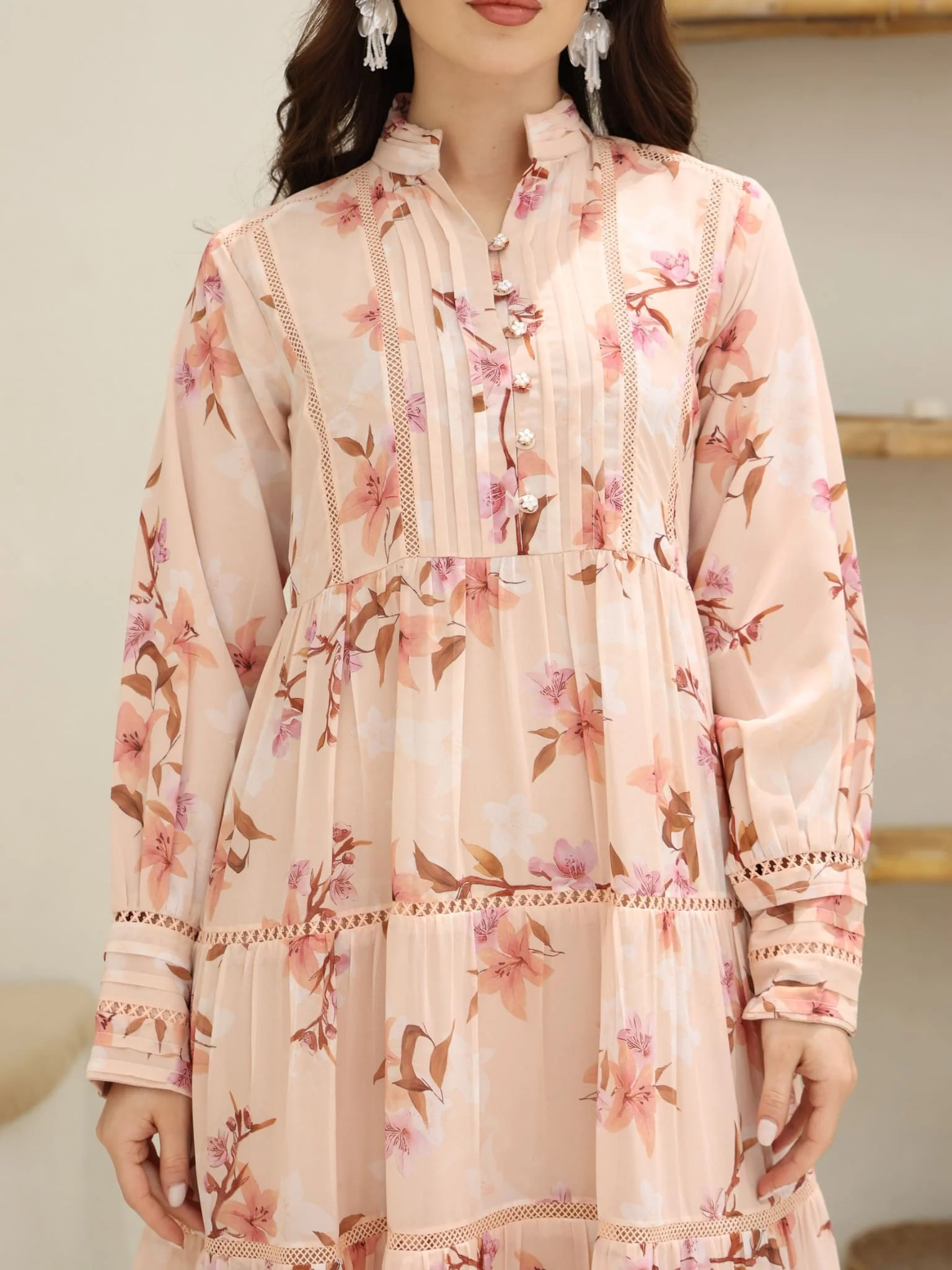 Ellana Floral Long Lacey Dress - Image 2