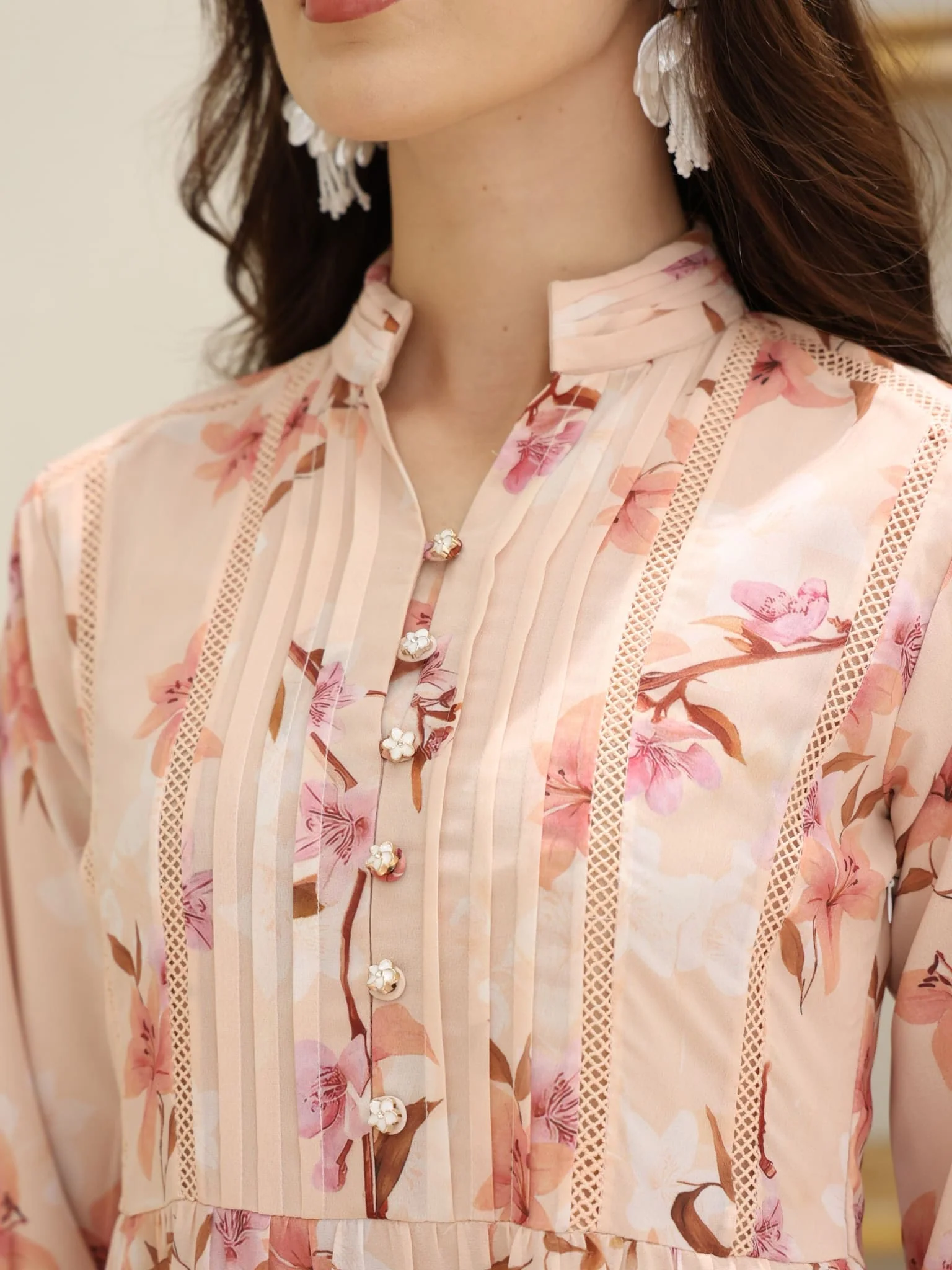 Ellana Floral Long Lacey Dress - Image 4