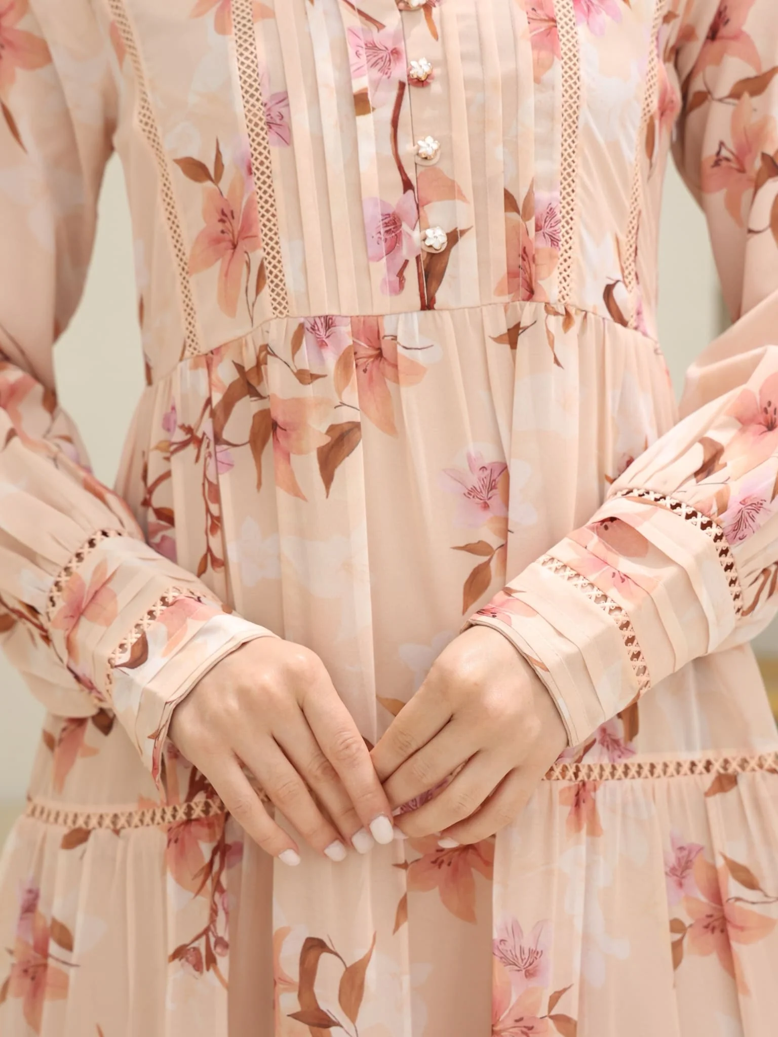Ellana Floral Long Lacey Dress - Image 5