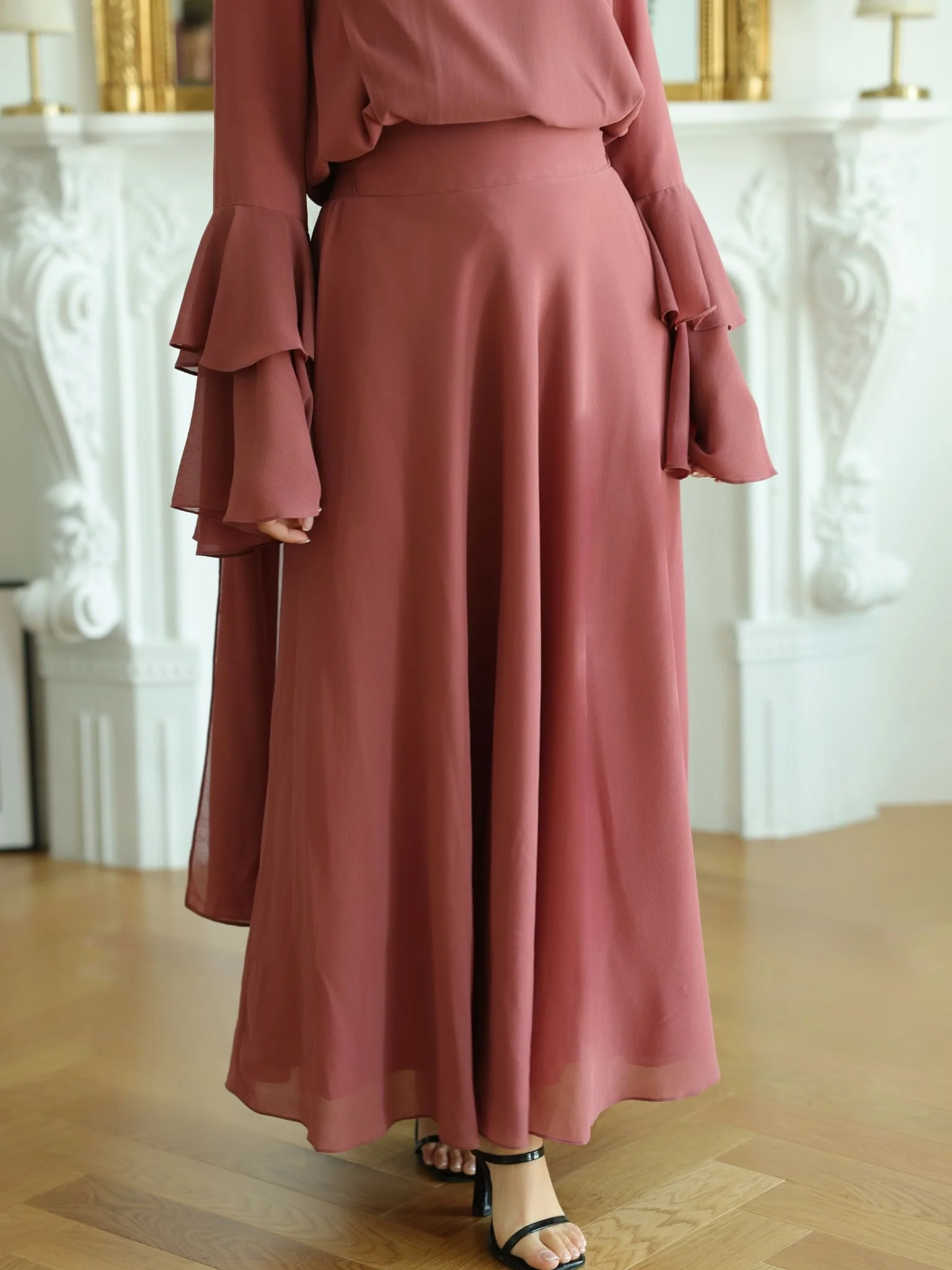 Elliot Pink Chiffon Skirt - Image 4