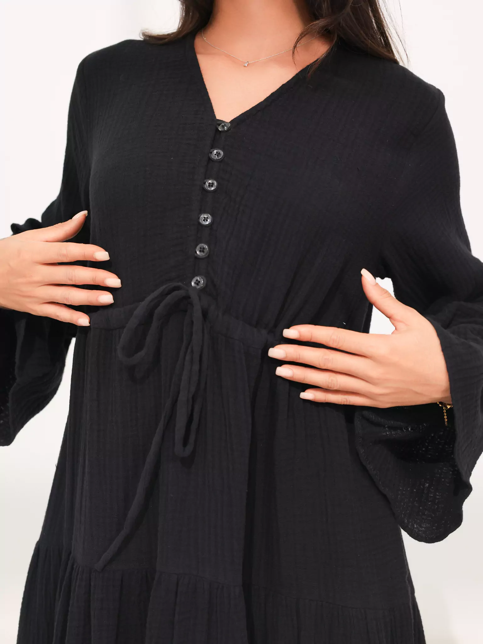 Elowen Muslin Black Long Dress - Image 2