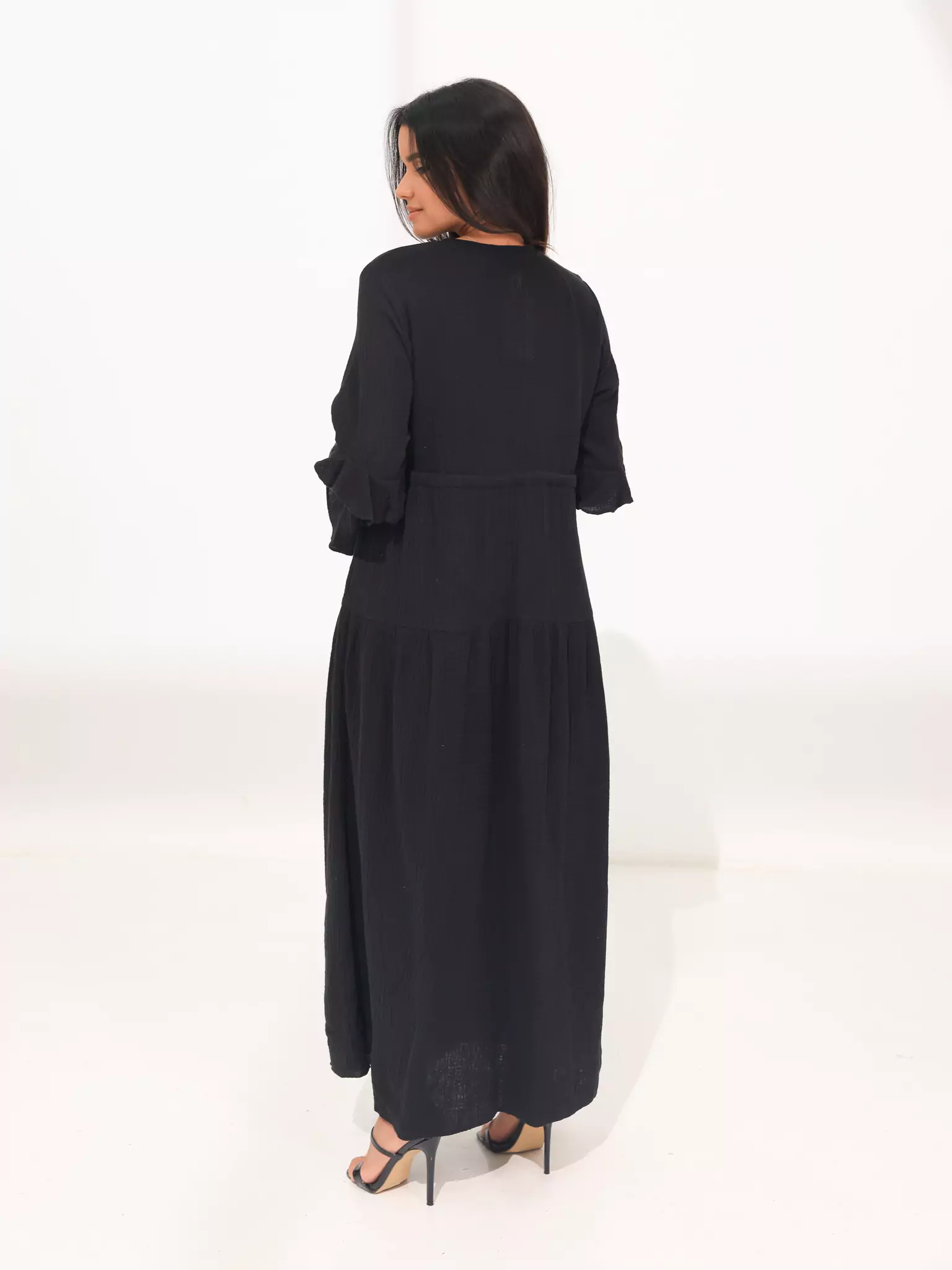 Elowen Muslin Black Long Dress - Image 3