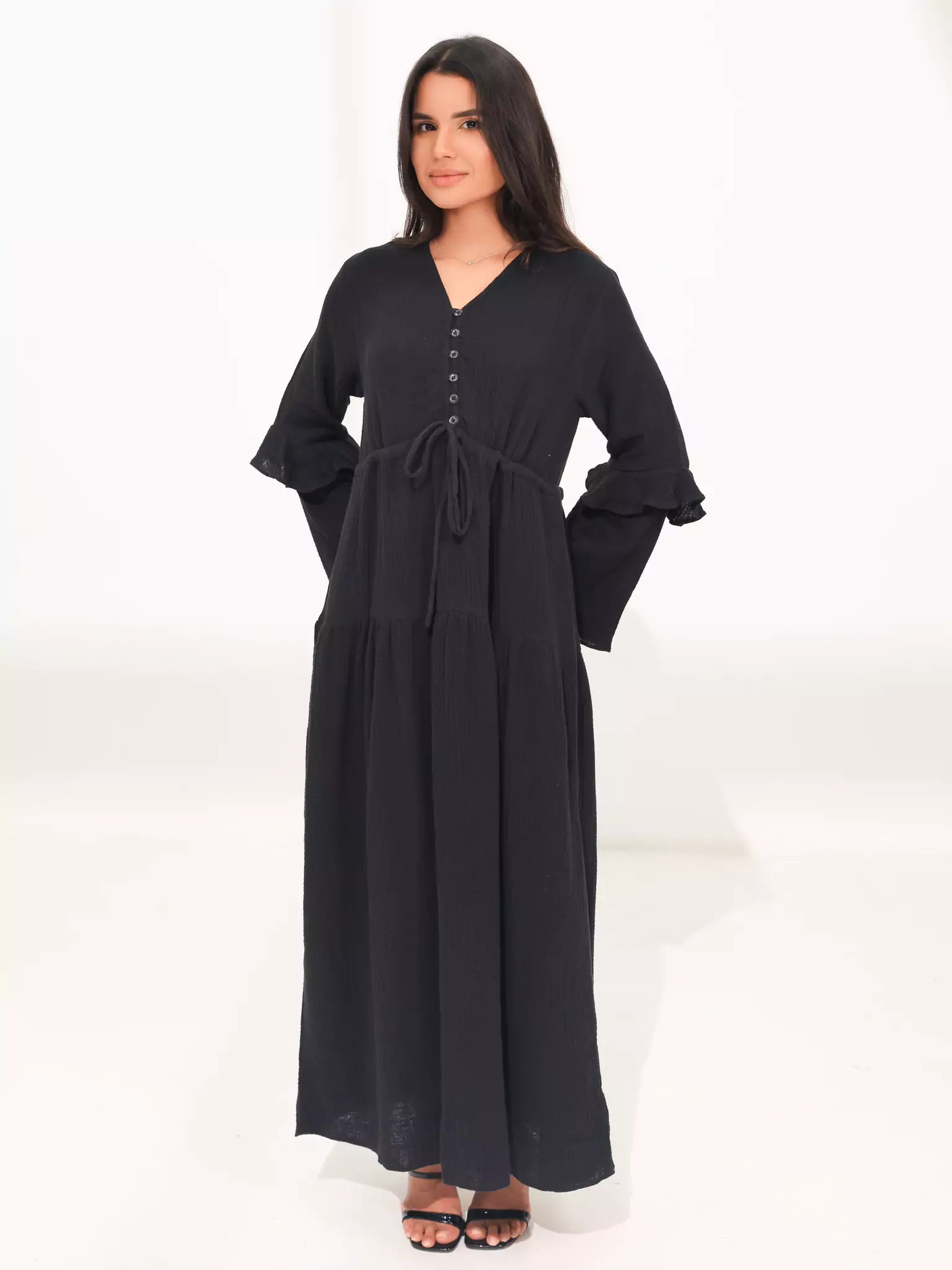 Elowen Muslin Black Long Dress - Image 7