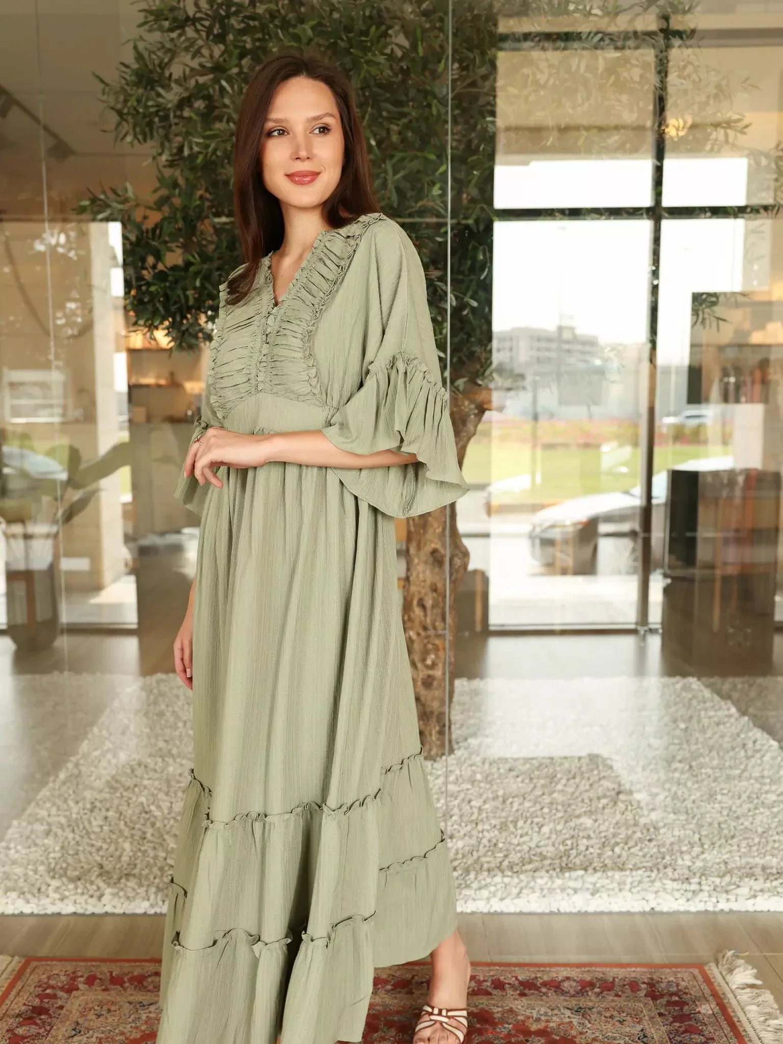 Emara Green Long Dress