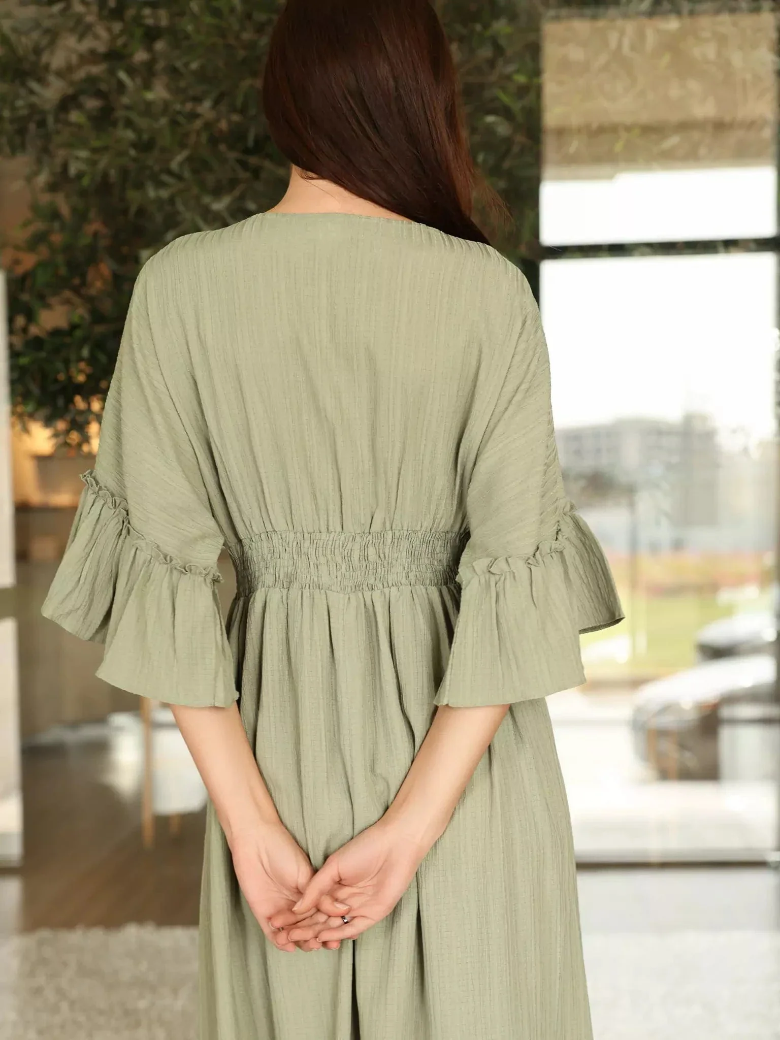 Emara Green Long Dress - Image 3