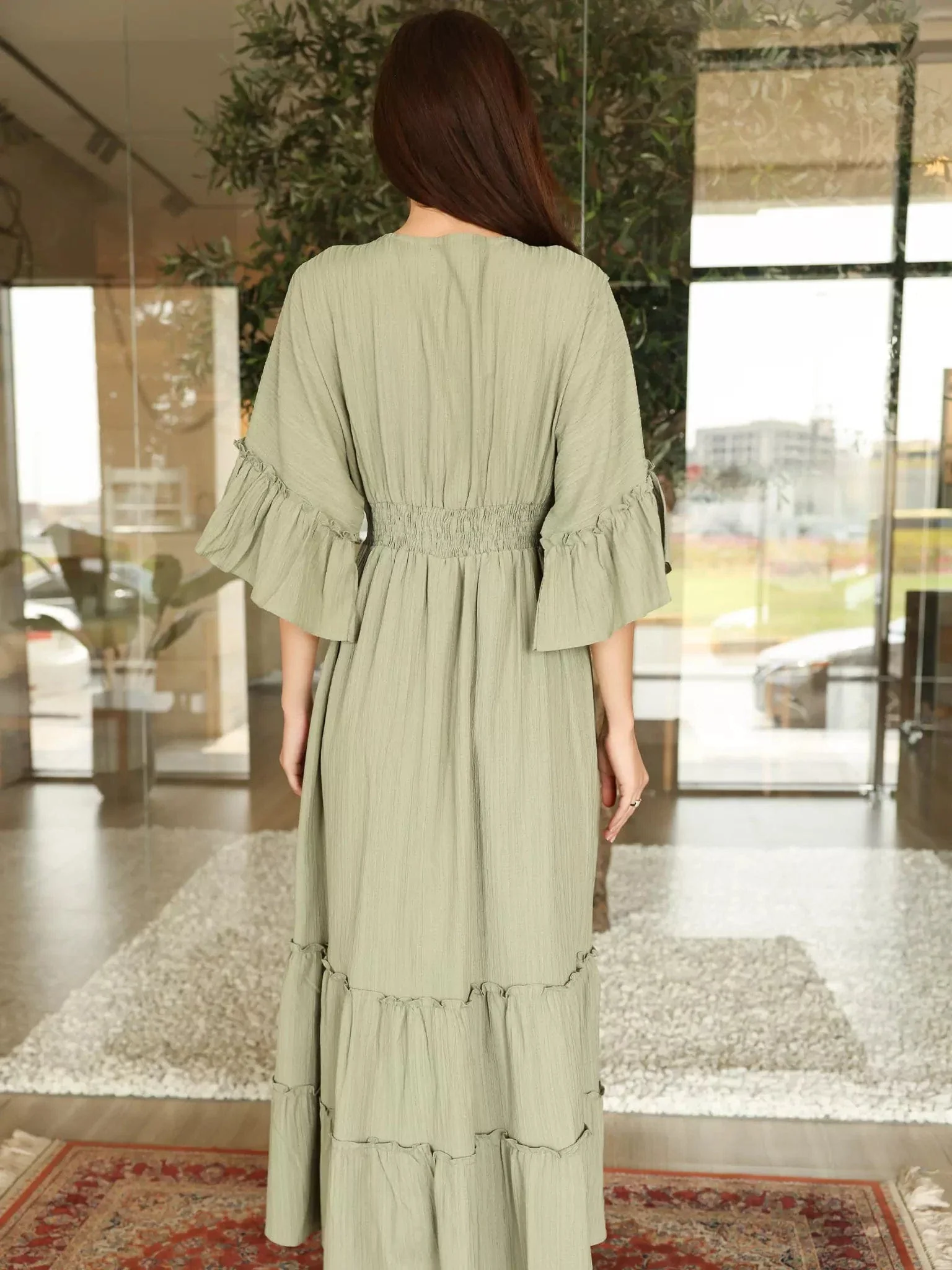 Emara Green Long Dress - Image 5
