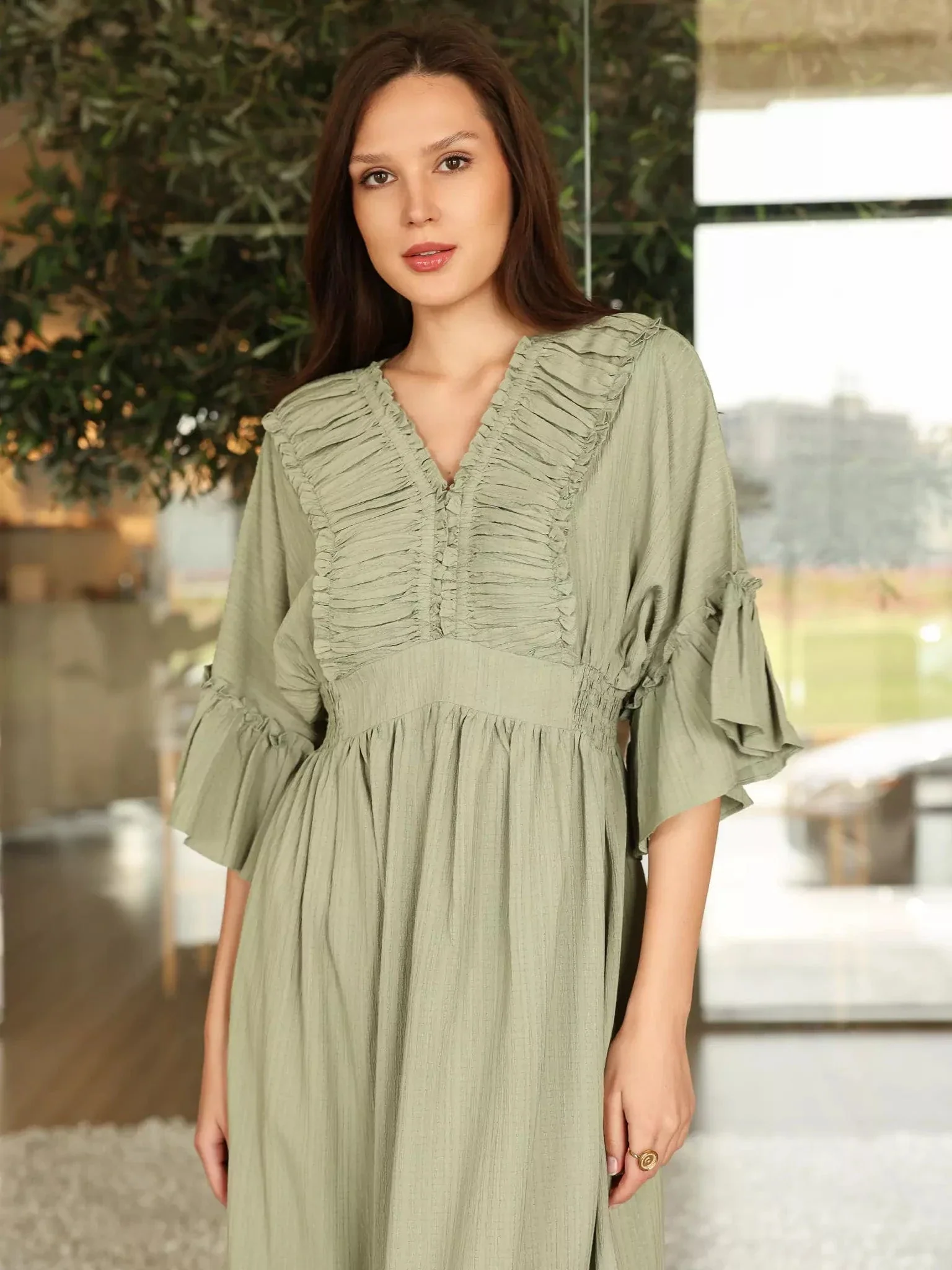 Emara Green Long Dress - Image 7
