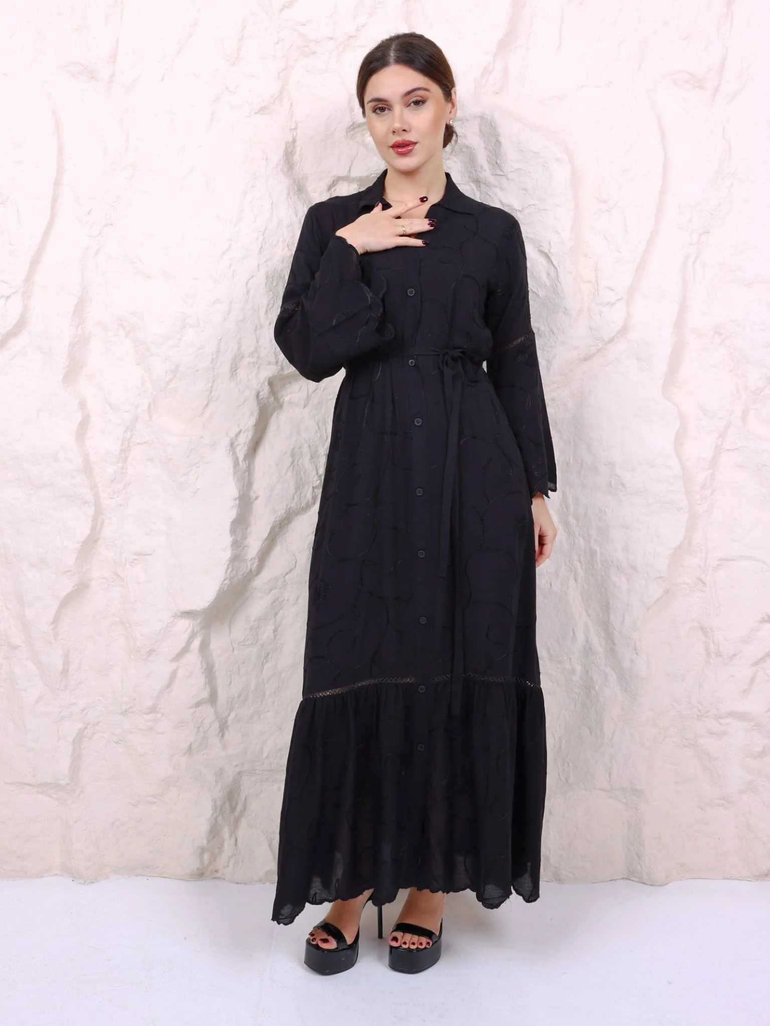 Embelle Embroidered Long Dress - Image 7