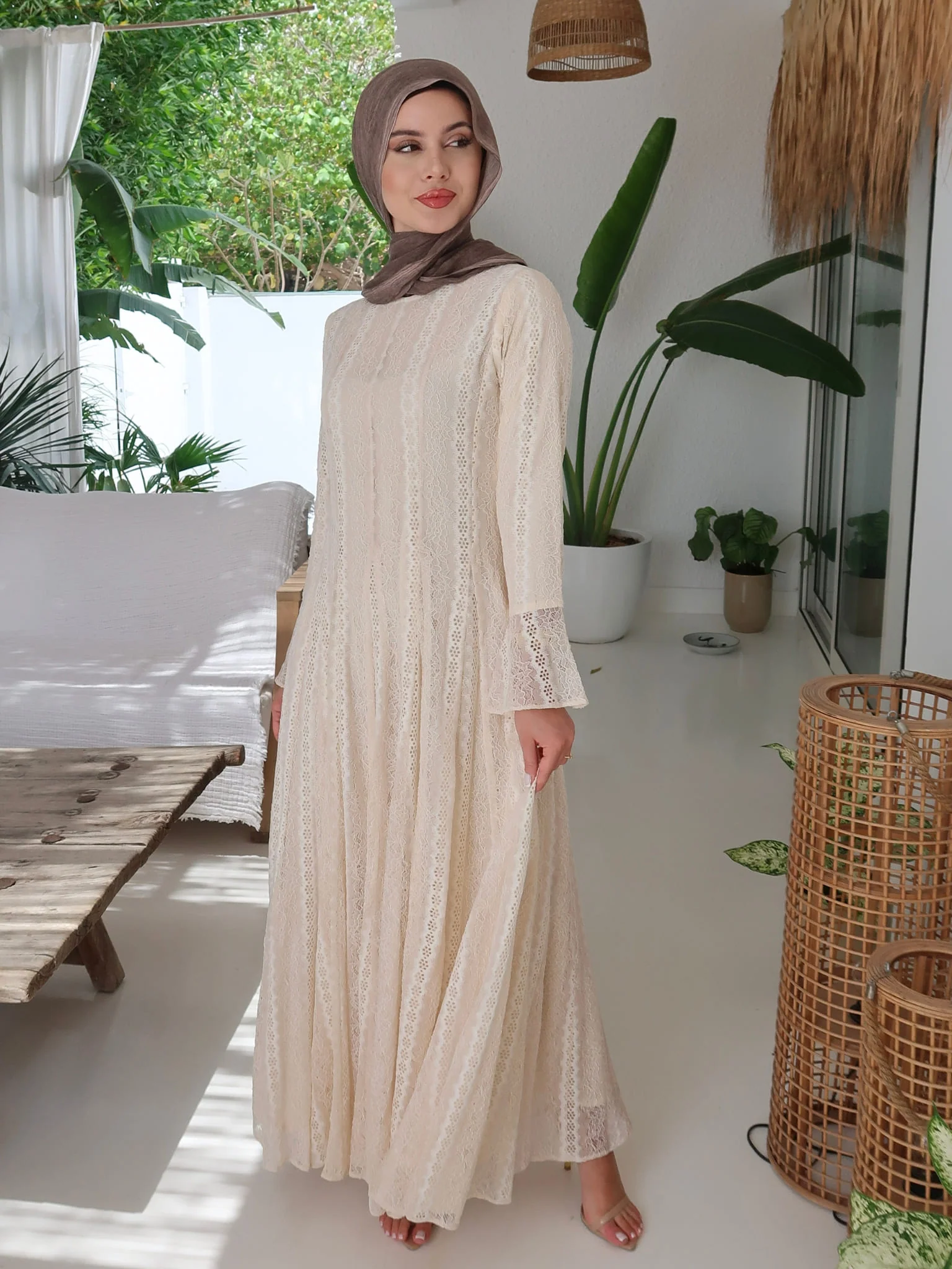 Enarah Net Panel Long Dress - Image 12